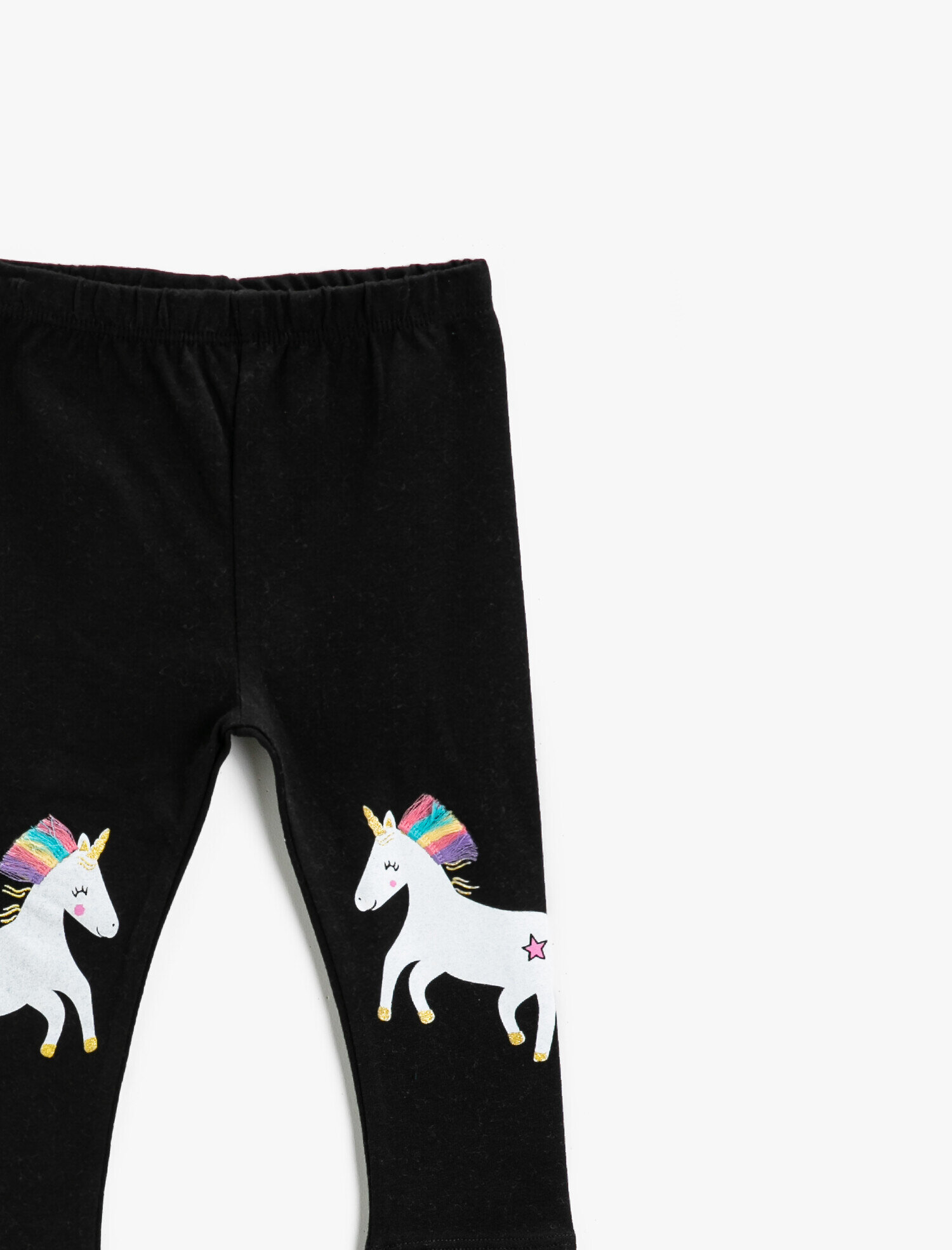  Kız Bebek Unicorn Baskılı Beli Lastikli Tayt