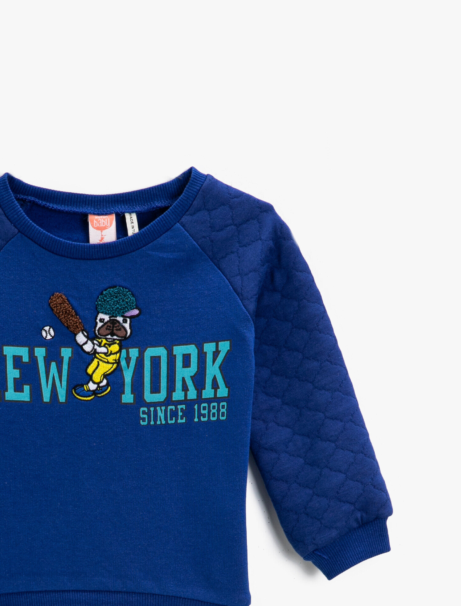  Erkek Bebek New York Baskılı Sweatshirt Bisiklet Yaka Pamuklu