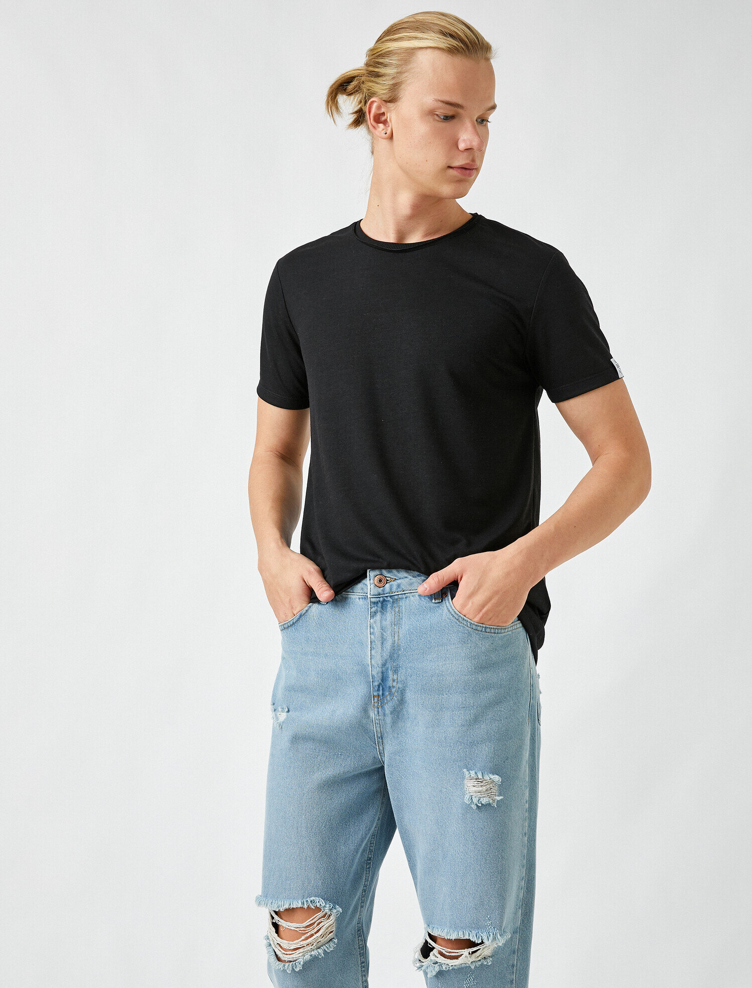 Basic Tişört Bisiklet Yaka