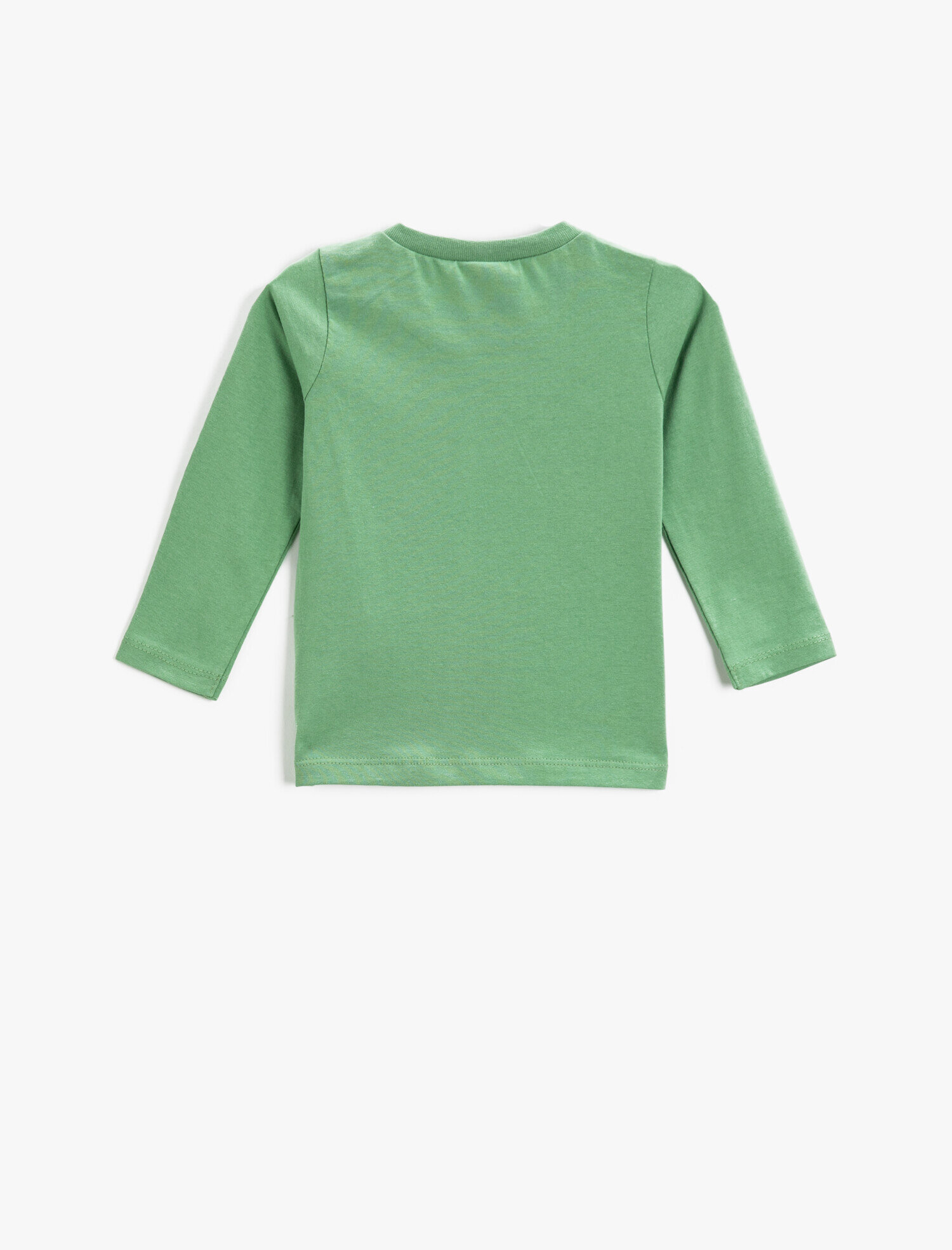  Erkek Bebek Yazı Baskılı Tişört Uzun Kollu Bisiklet Yaka Pamuklu