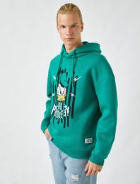 Donald Duck Kapşonlu Sweatshirt Lisanslı Baskılı