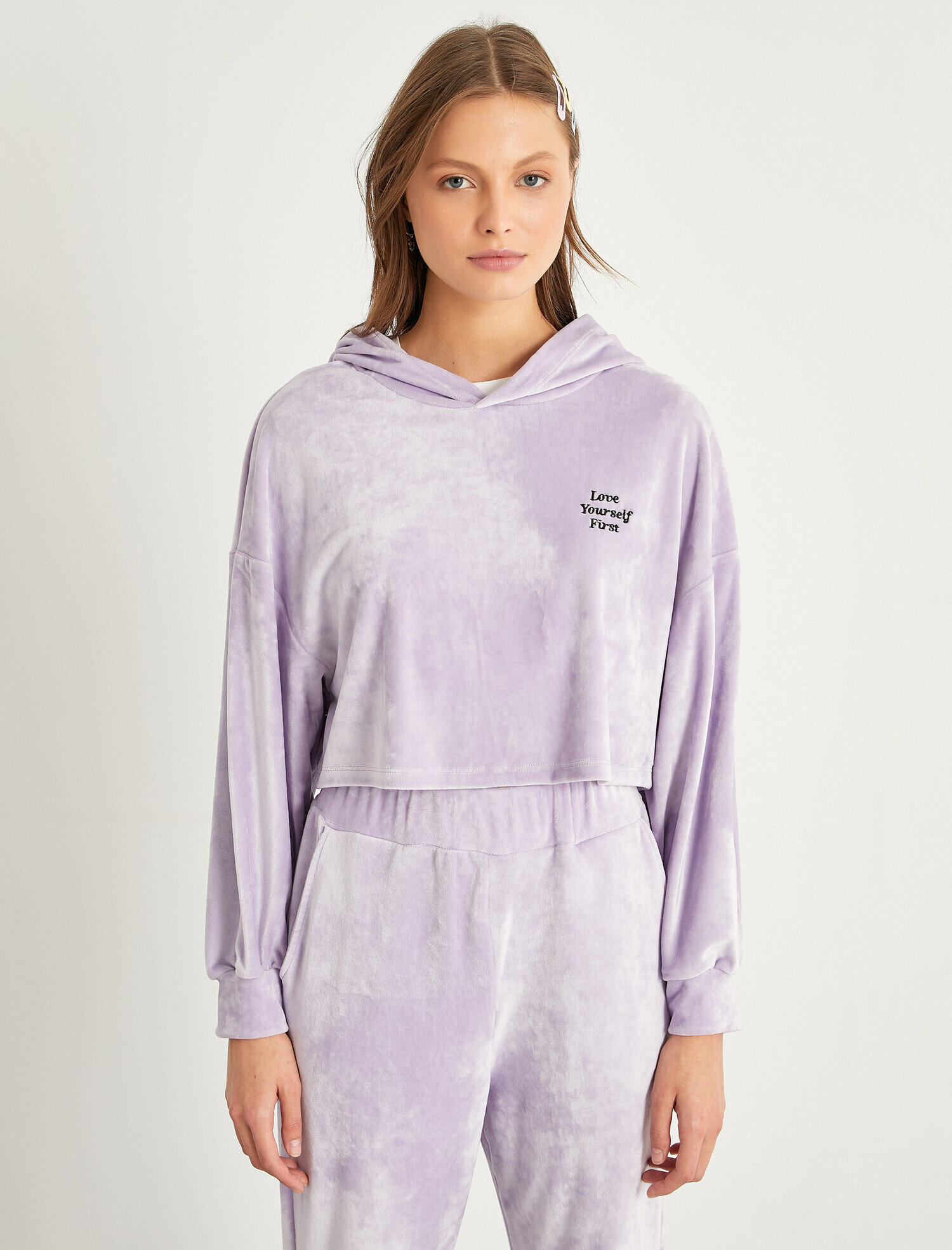   Kapüşonlu Yumoş Pijama Üstü