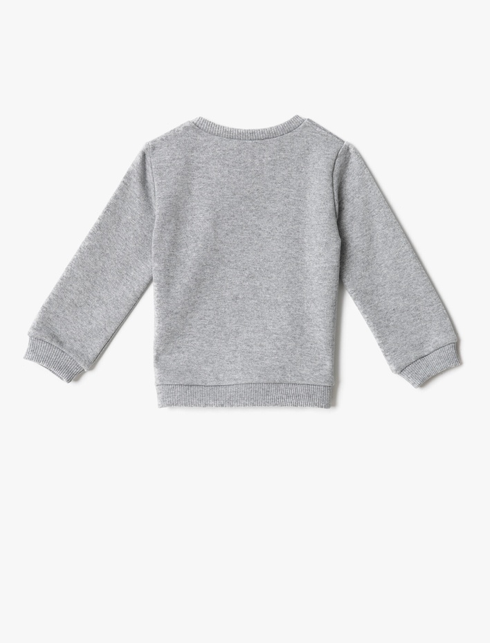 Erkek Bebek Baskılı Sweatshirt Bisiklet Yaka