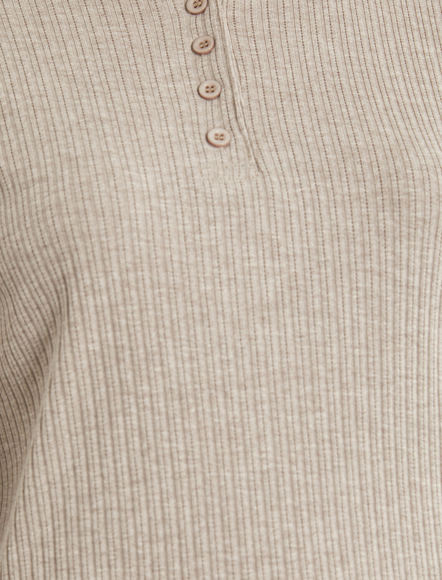 Düğmeli Bisiklet Yaka Uzun Kollu Pijama Üstü