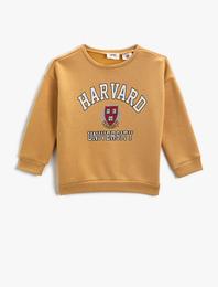 Harvard University Lisanslı Baskılı Sweatshirt Pamuklu