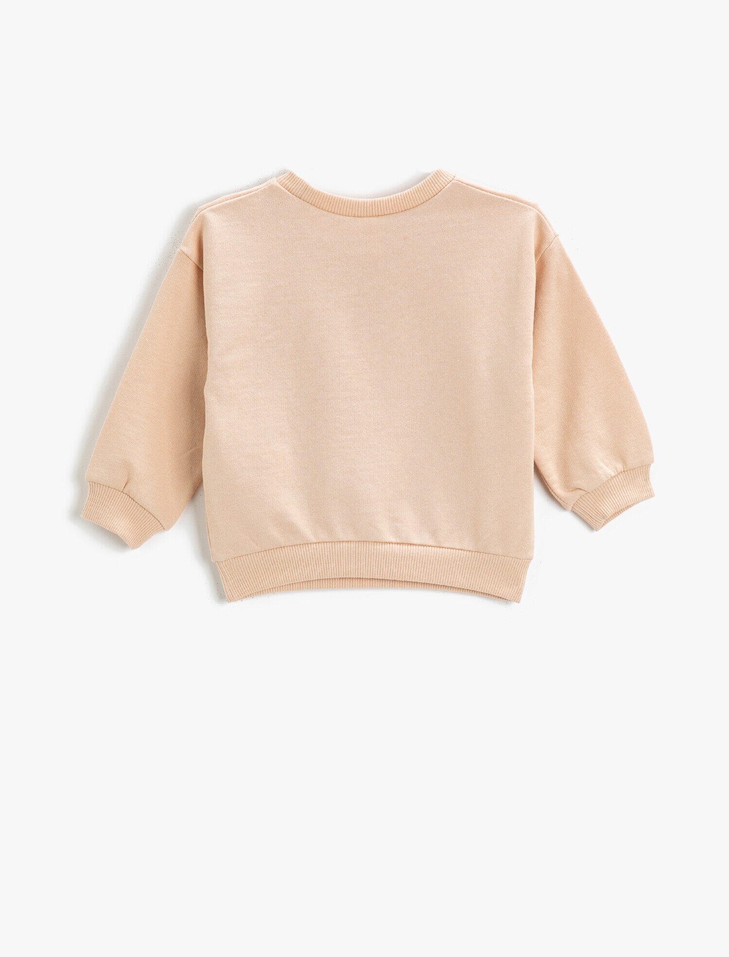 Kız Bebek Baskılı İşlemeli Sweatshirt Bisiklet Yaka Pamuklu