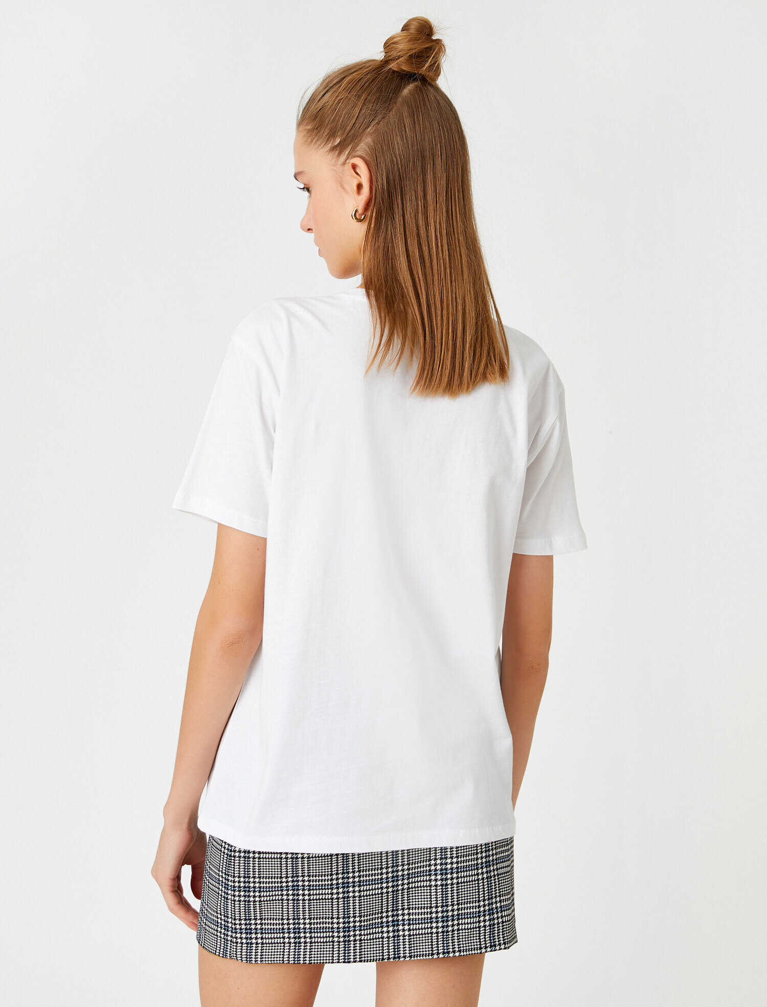   Bisiklet Yaka Kısa Kollu Baskılı Tişört