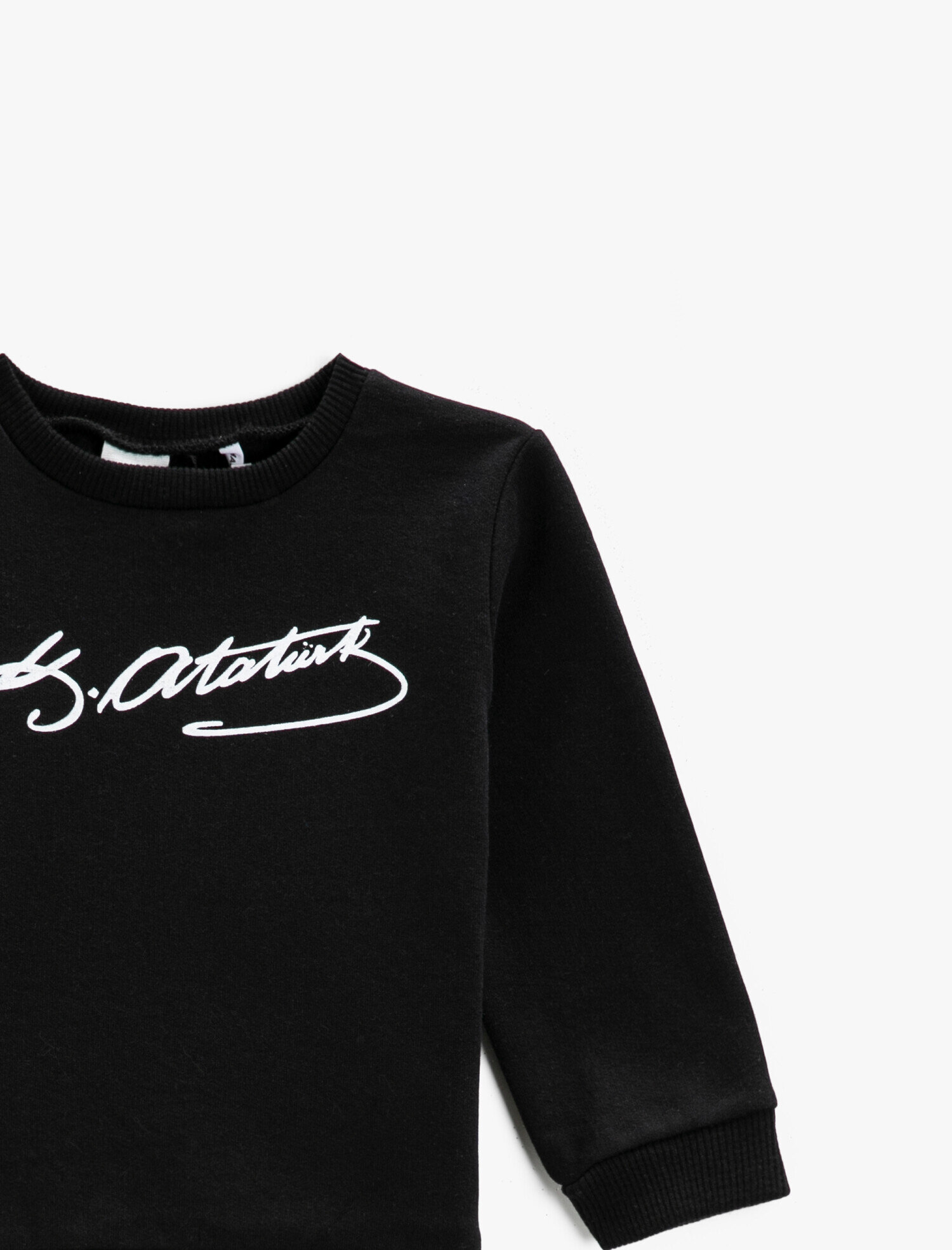  Kız Bebek Atatürk İmzası Baskılı Sweatshirt Bisiklet Yaka
