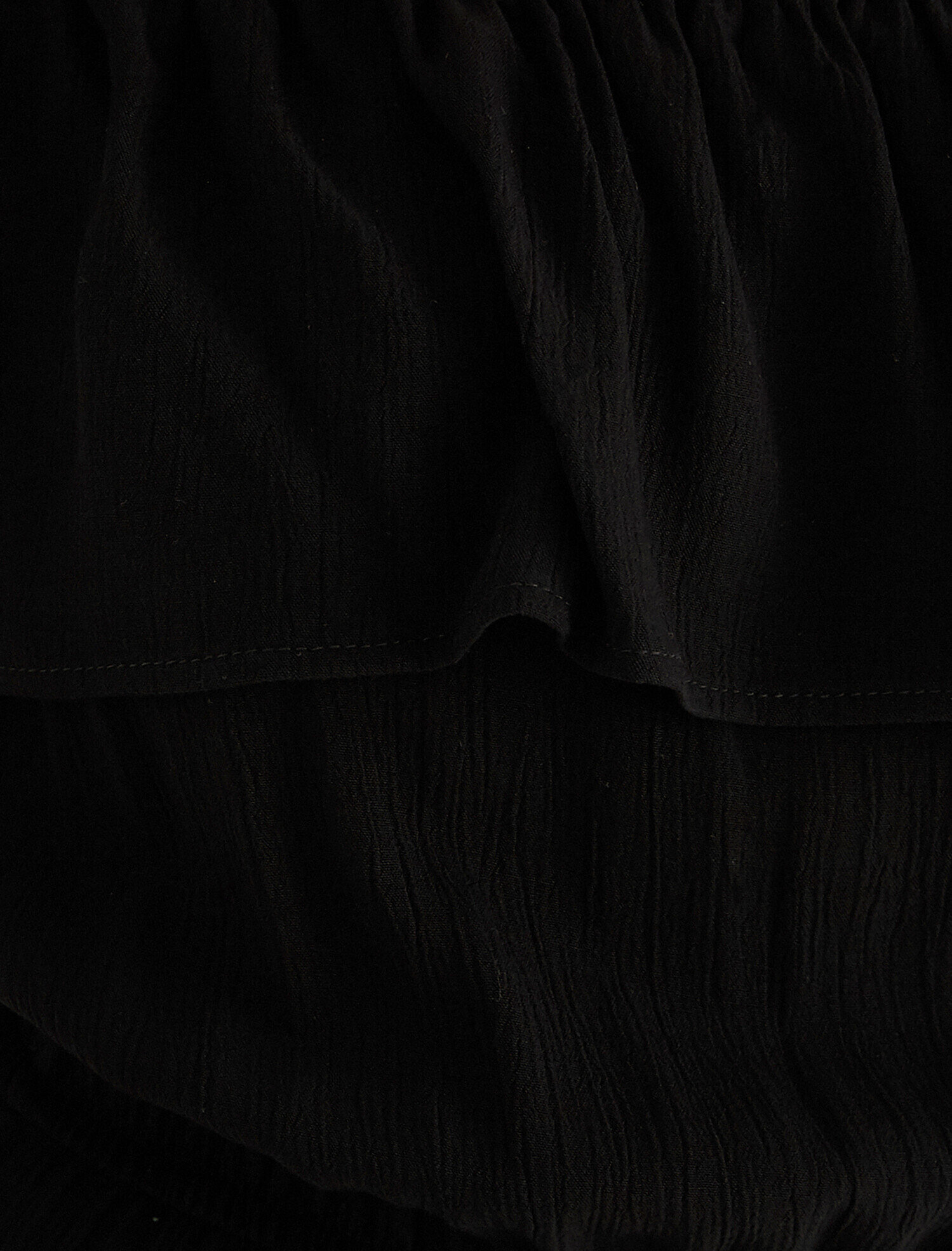   Fırfırlı Viskon Elbise Midi Boy Kayık Yaka