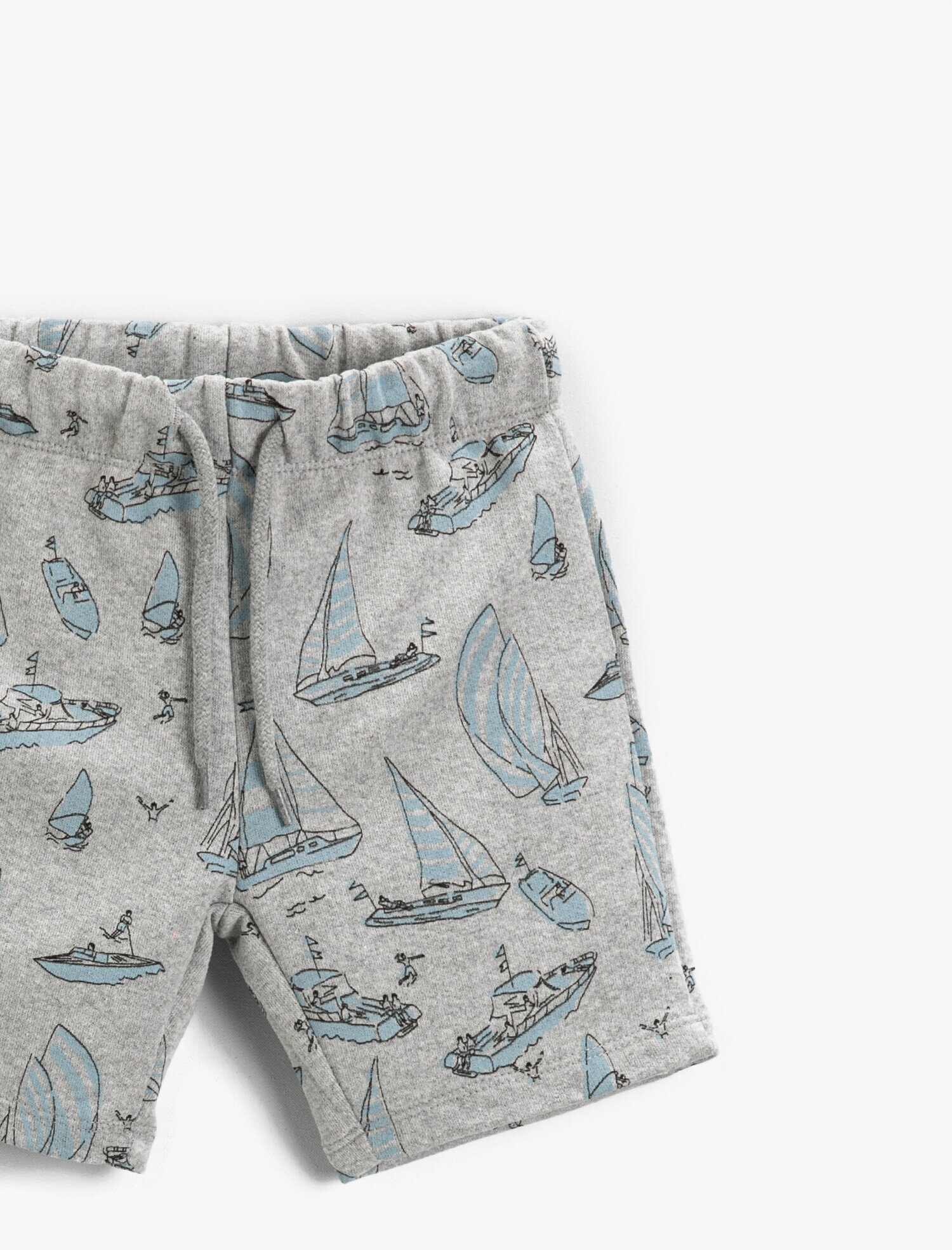  Erkek Çocuk Yaz Temalı Baskılı Şort Beli Bağcıklı