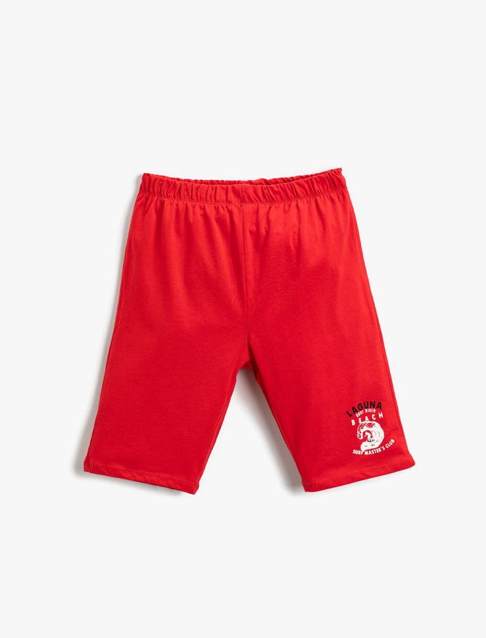 Erkek Çocuk Sörf Baskılı Şort Pamuklu