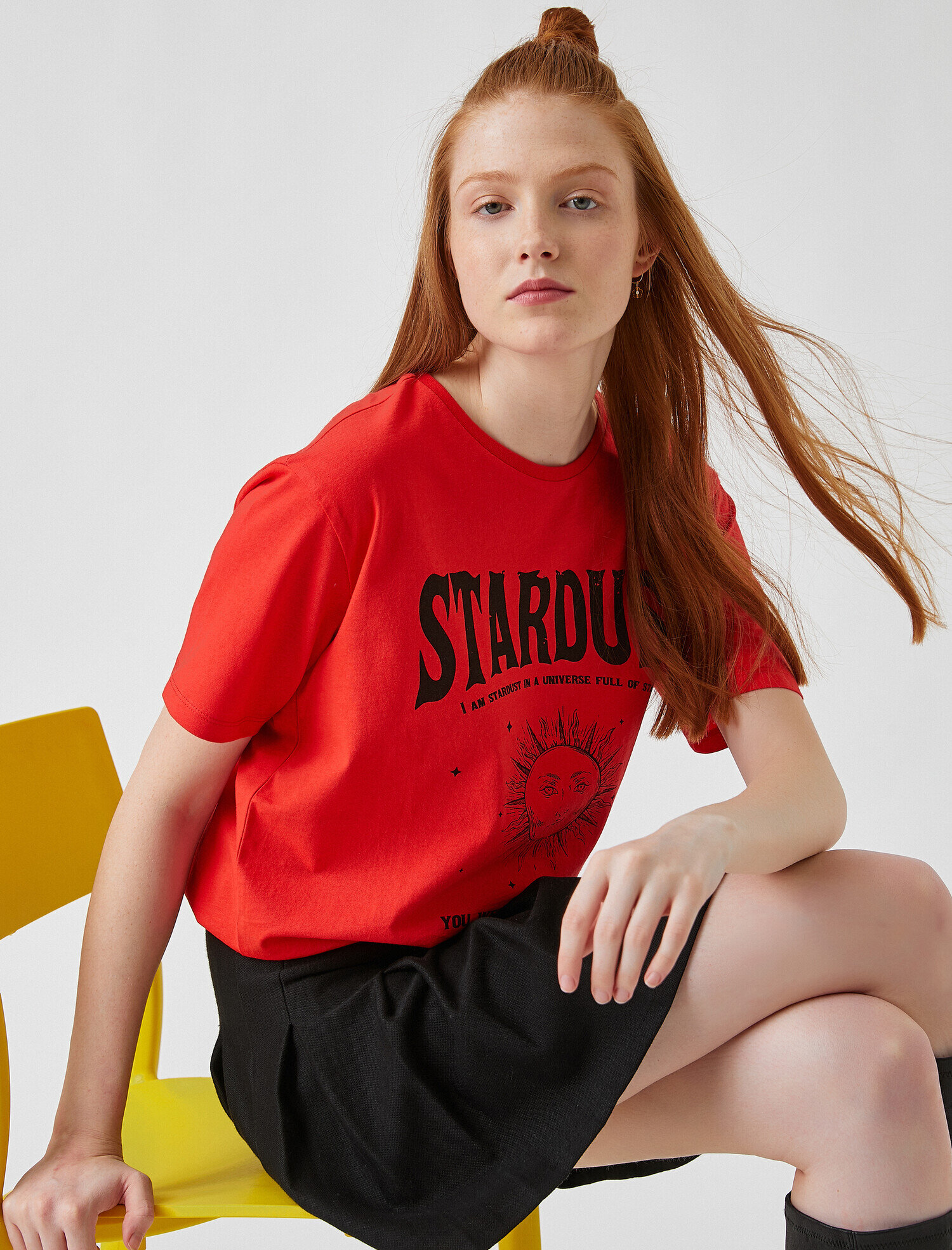   Baskılı Kısa Kollu Pamuklu Tişört