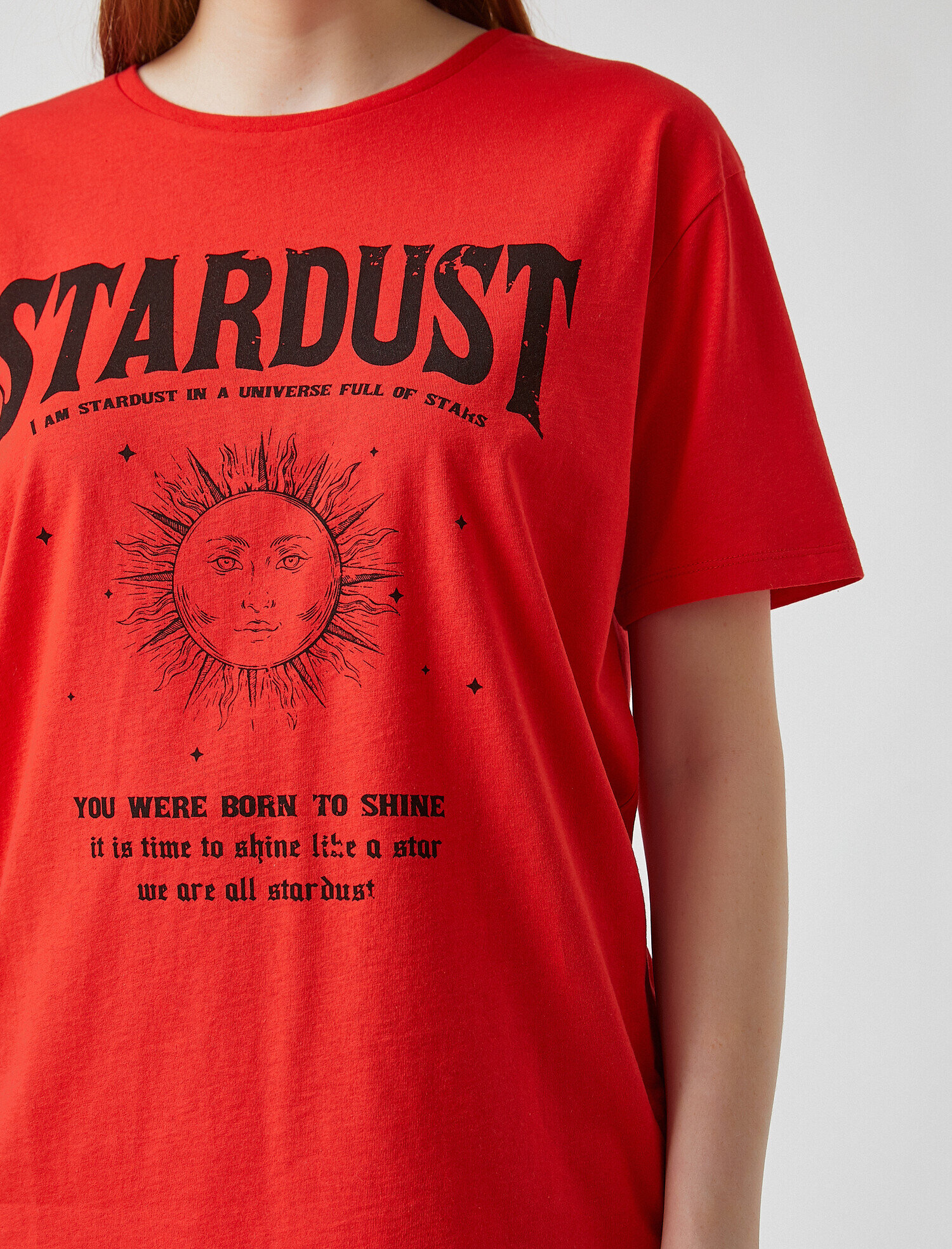   Baskılı Kısa Kollu Pamuklu Tişört