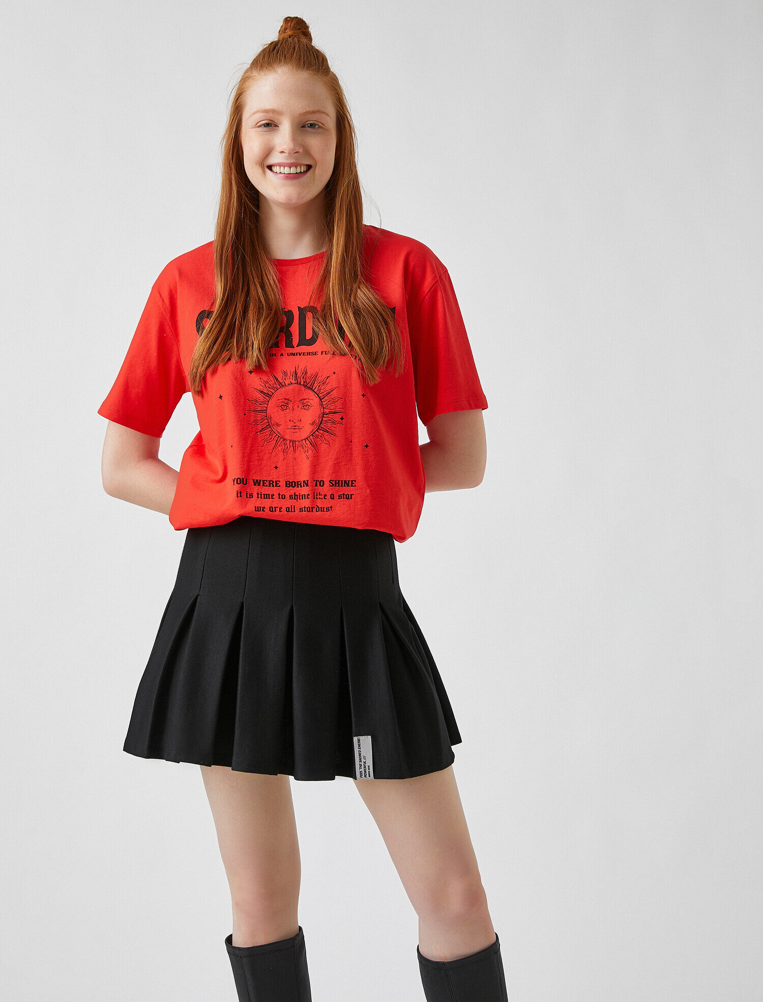   Baskılı Kısa Kollu Pamuklu Tişört