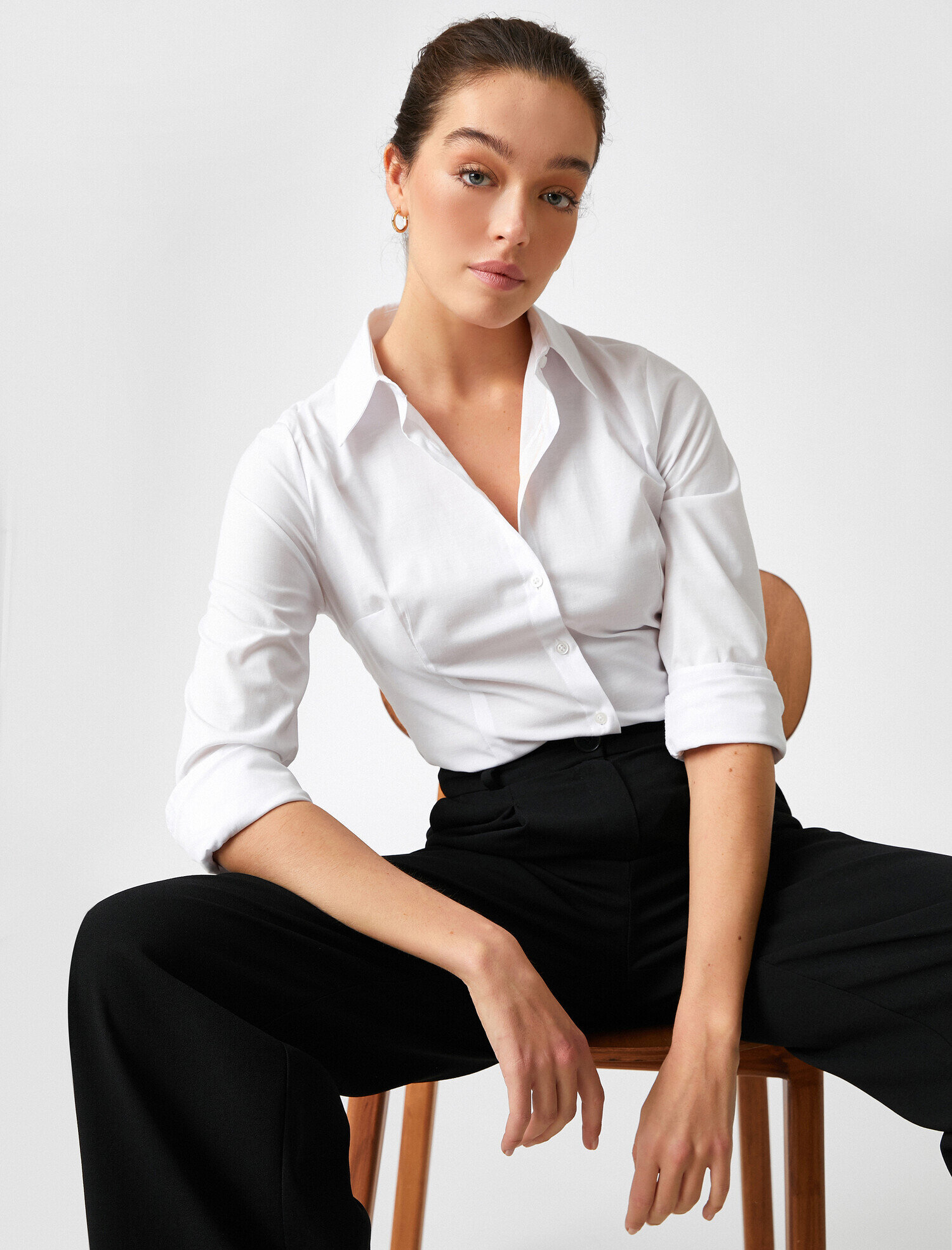   Pamuklu Basic Gömlek Uzun Kollu