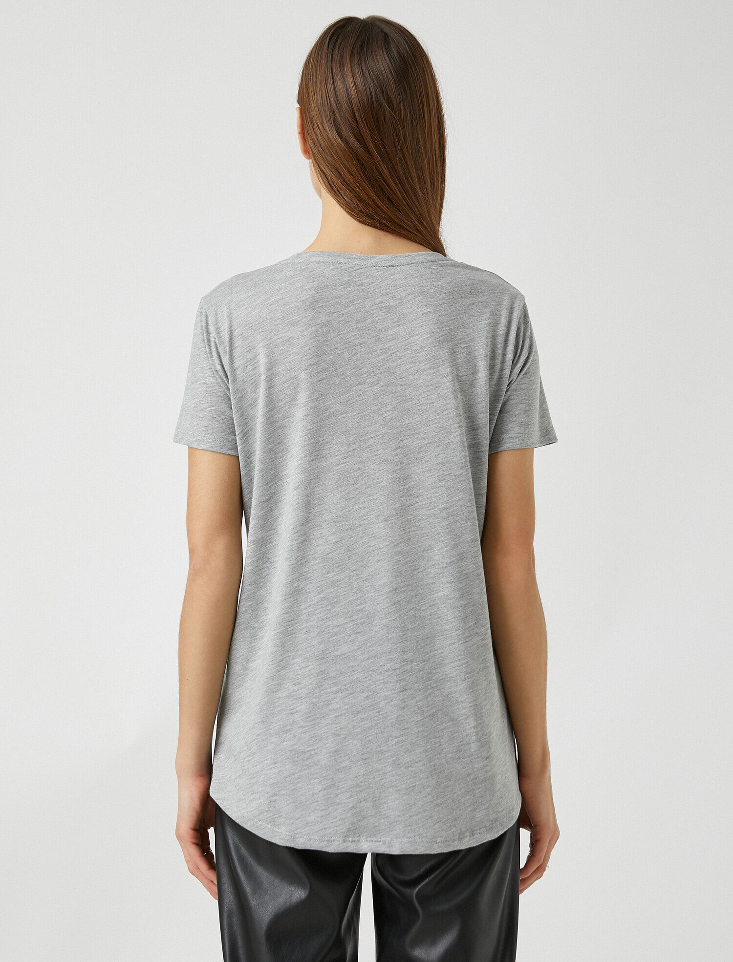   Bisiklet Yaka Kısa Kollu Baskılı Tişört