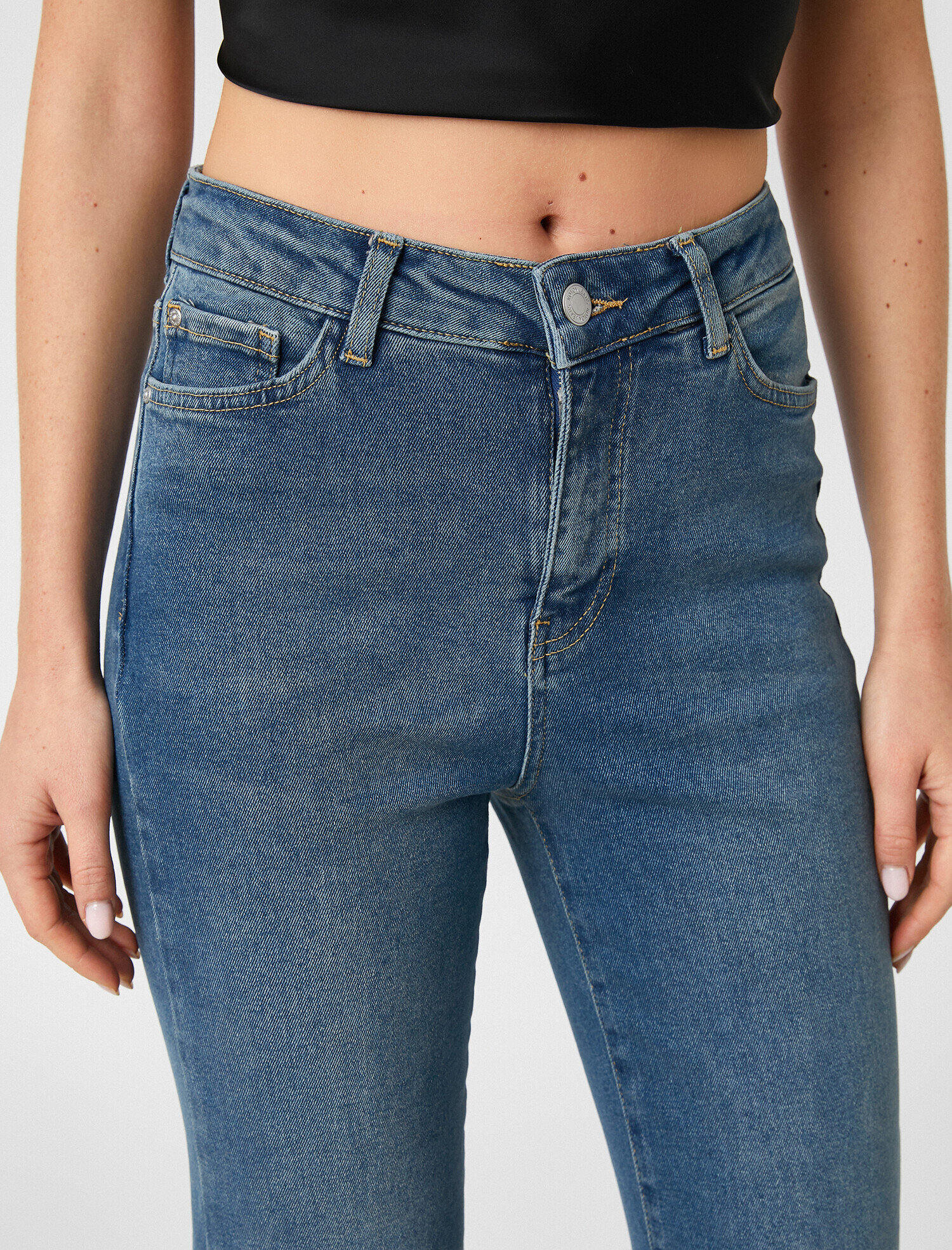   Yüksek Bel Kot Pantolon - Flare Fit Jean