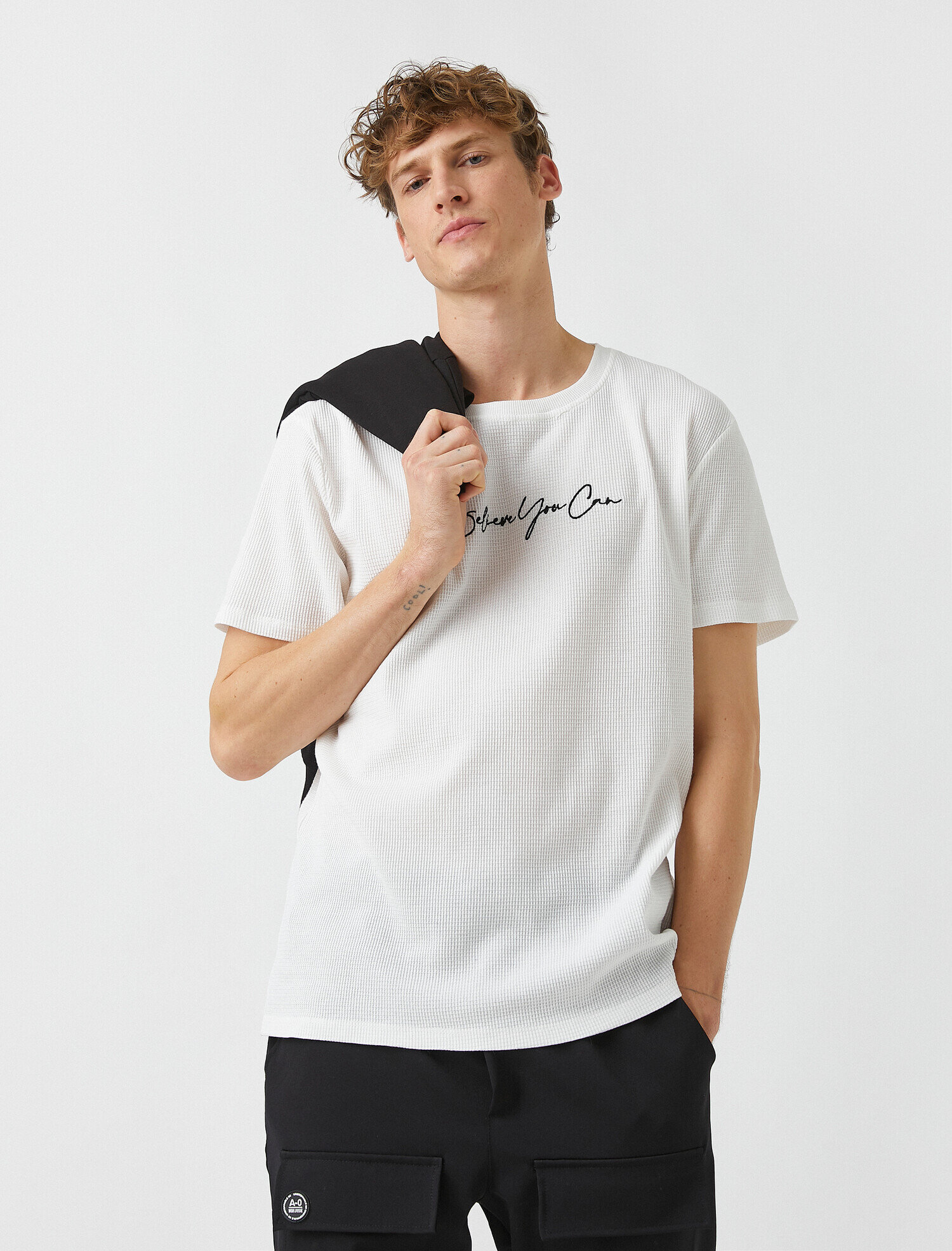 Oversize Tişört İşlemeli