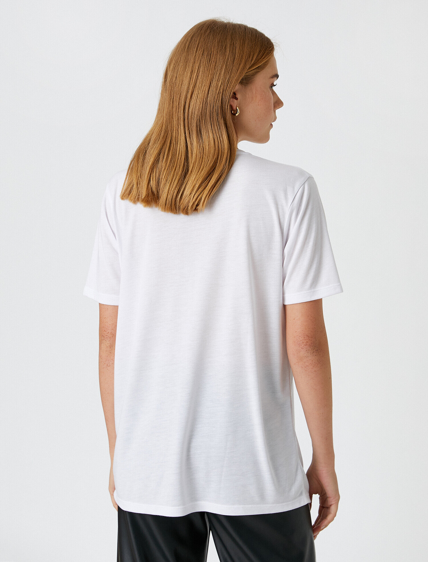   Bisiklet Yaka Kısa Kollu Baskılı Tişört