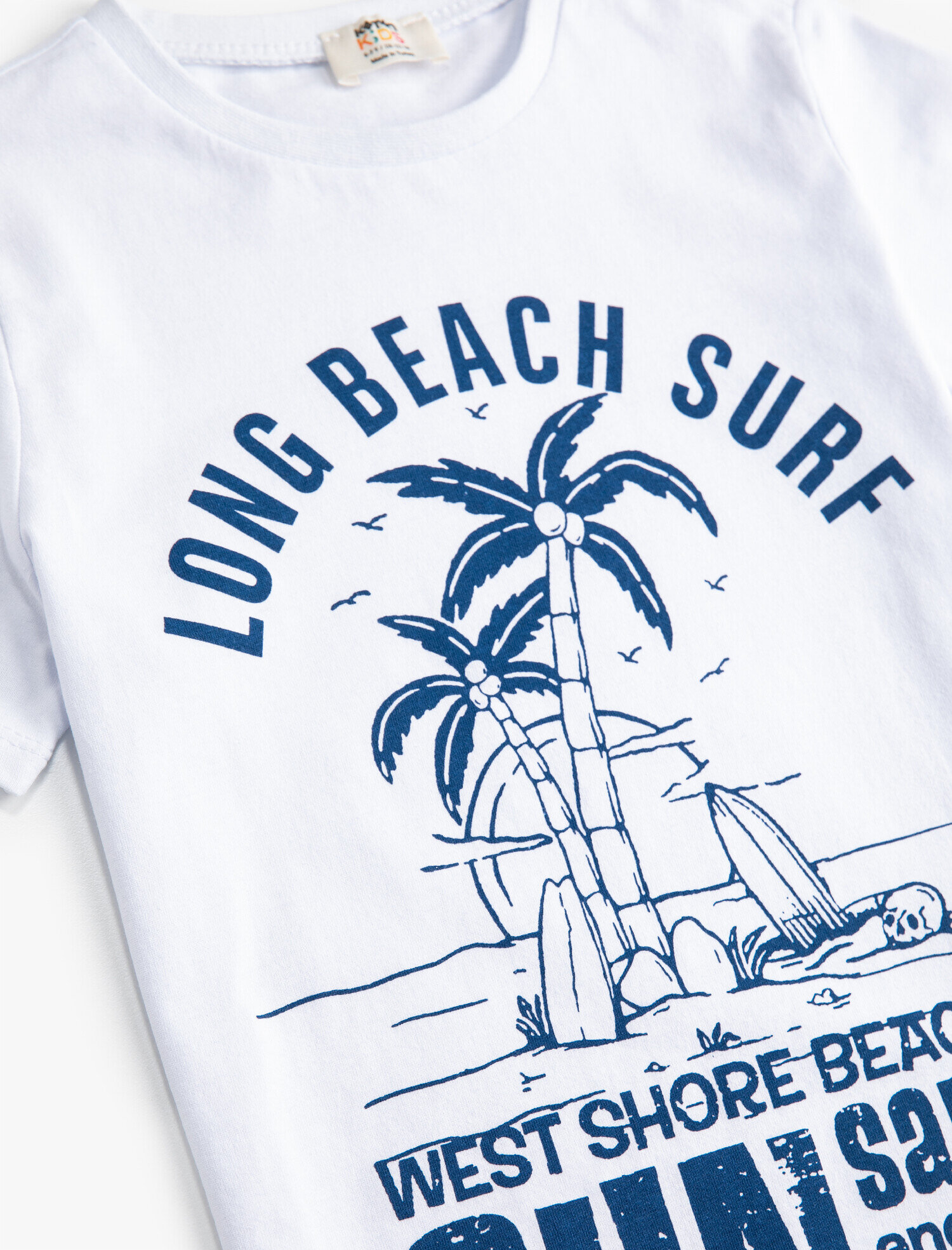  Erkek Çocuk Yaz Temalı Baskılı Kısa Kollu Tişört Pamuklu