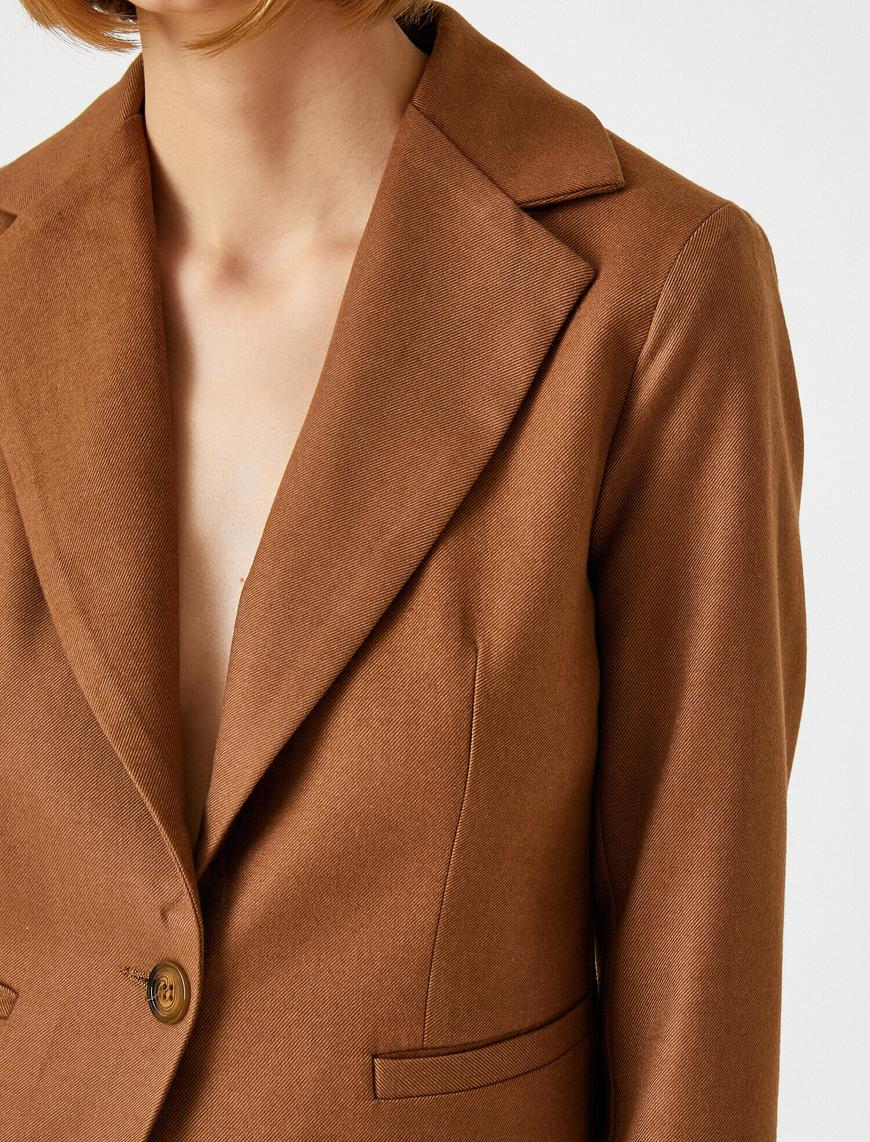   V Yaka Blazer Ceket