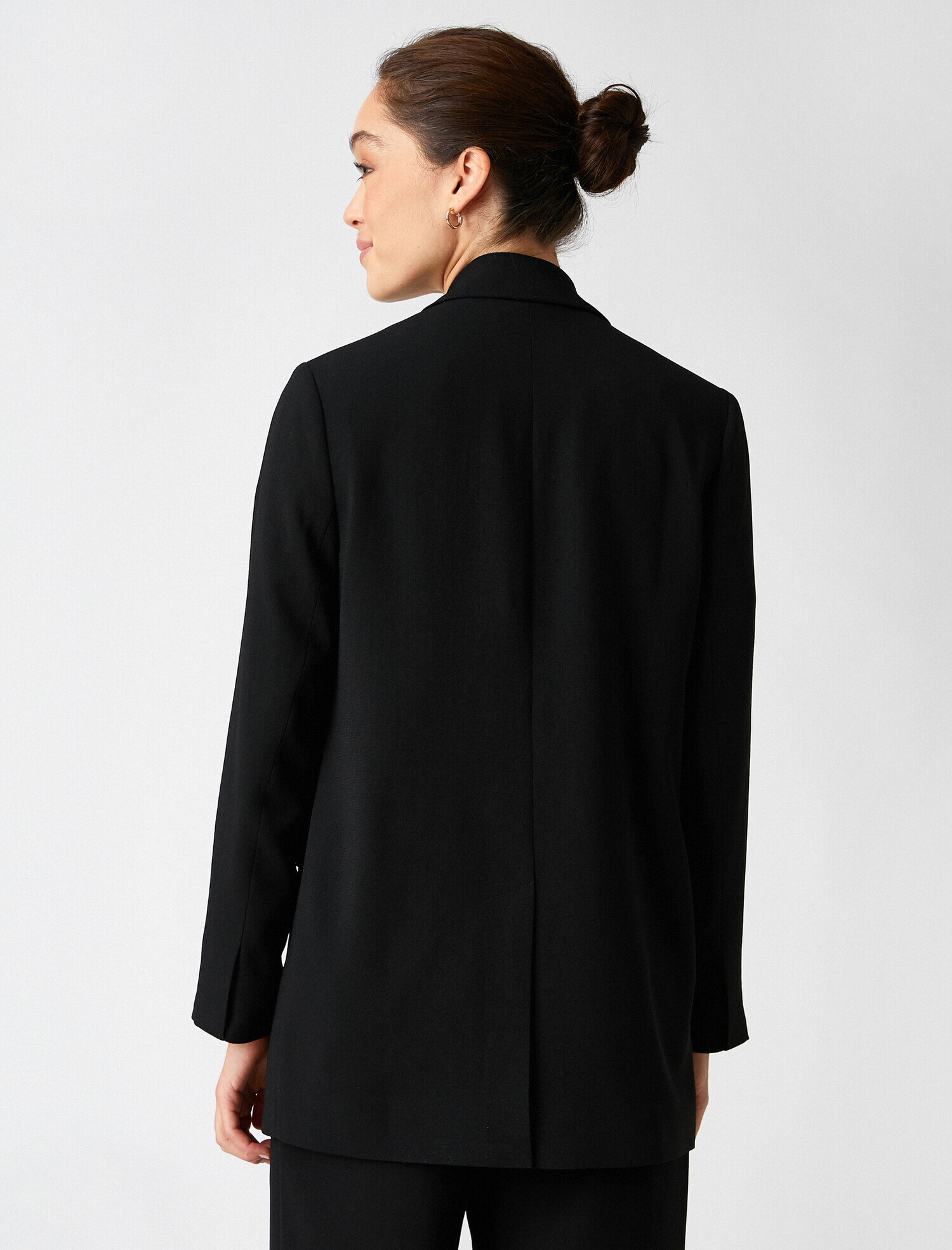   Kruvaze Düğmeli Katlı Yaka Blazer Ceket