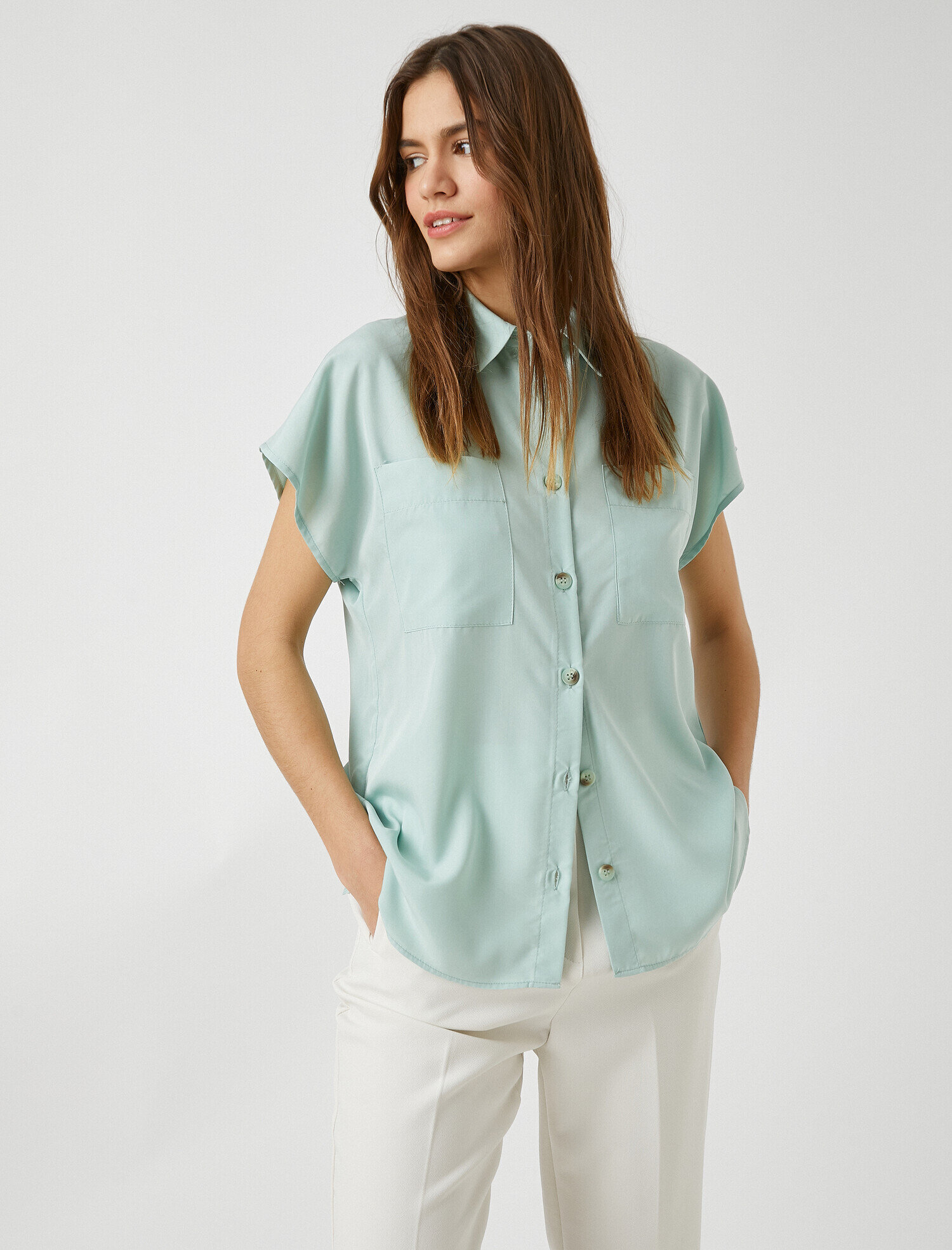   Kısa Kollu Gömlek Cepli