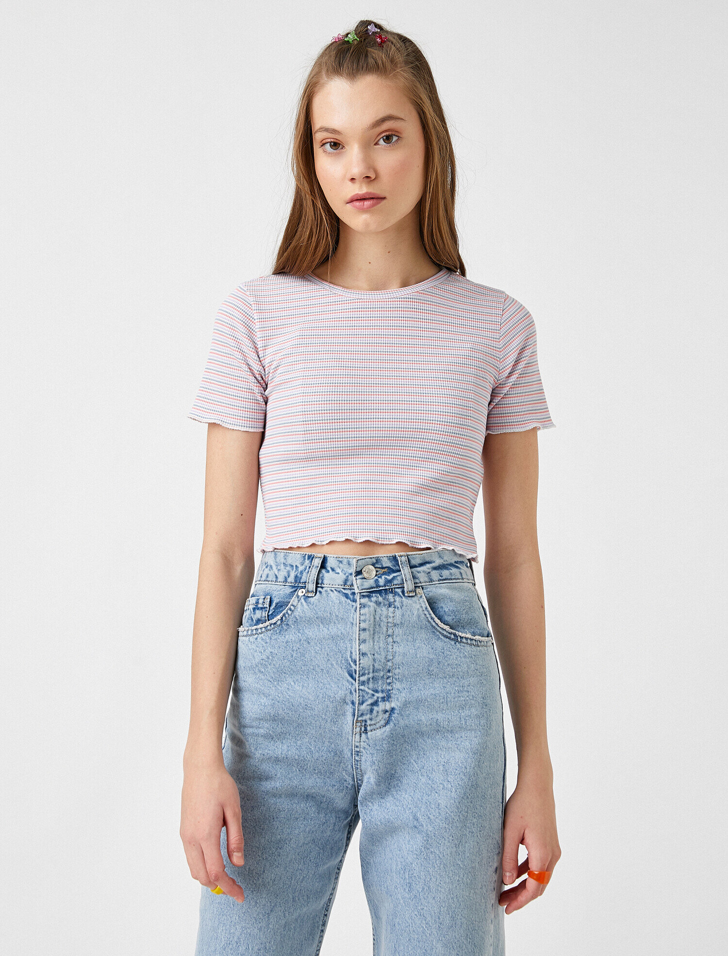   Kısa Kollu Basic Crop Tişört