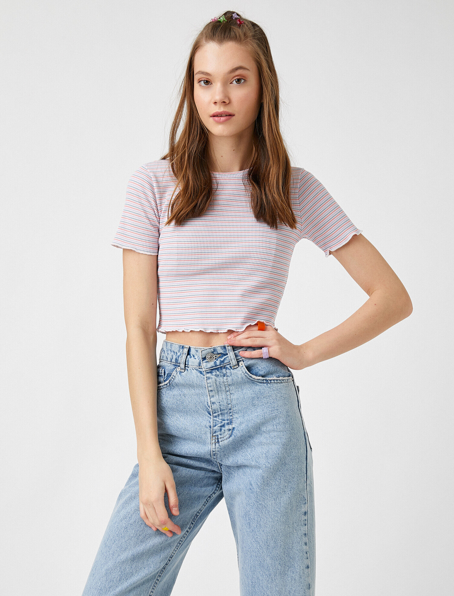   Kısa Kollu Basic Crop Tişört