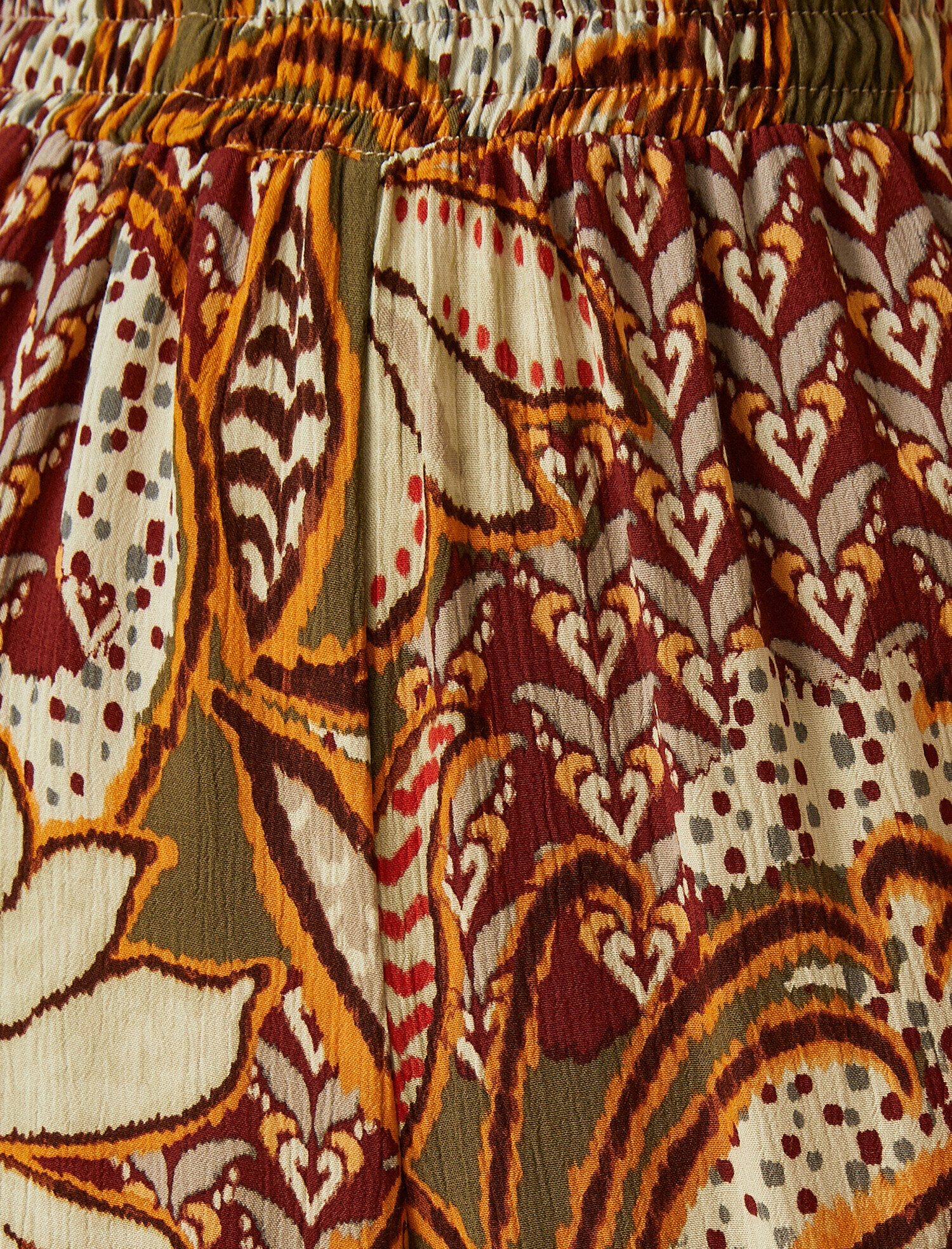   Yüksek Bel Desenli Bol Paçalı Pantolon