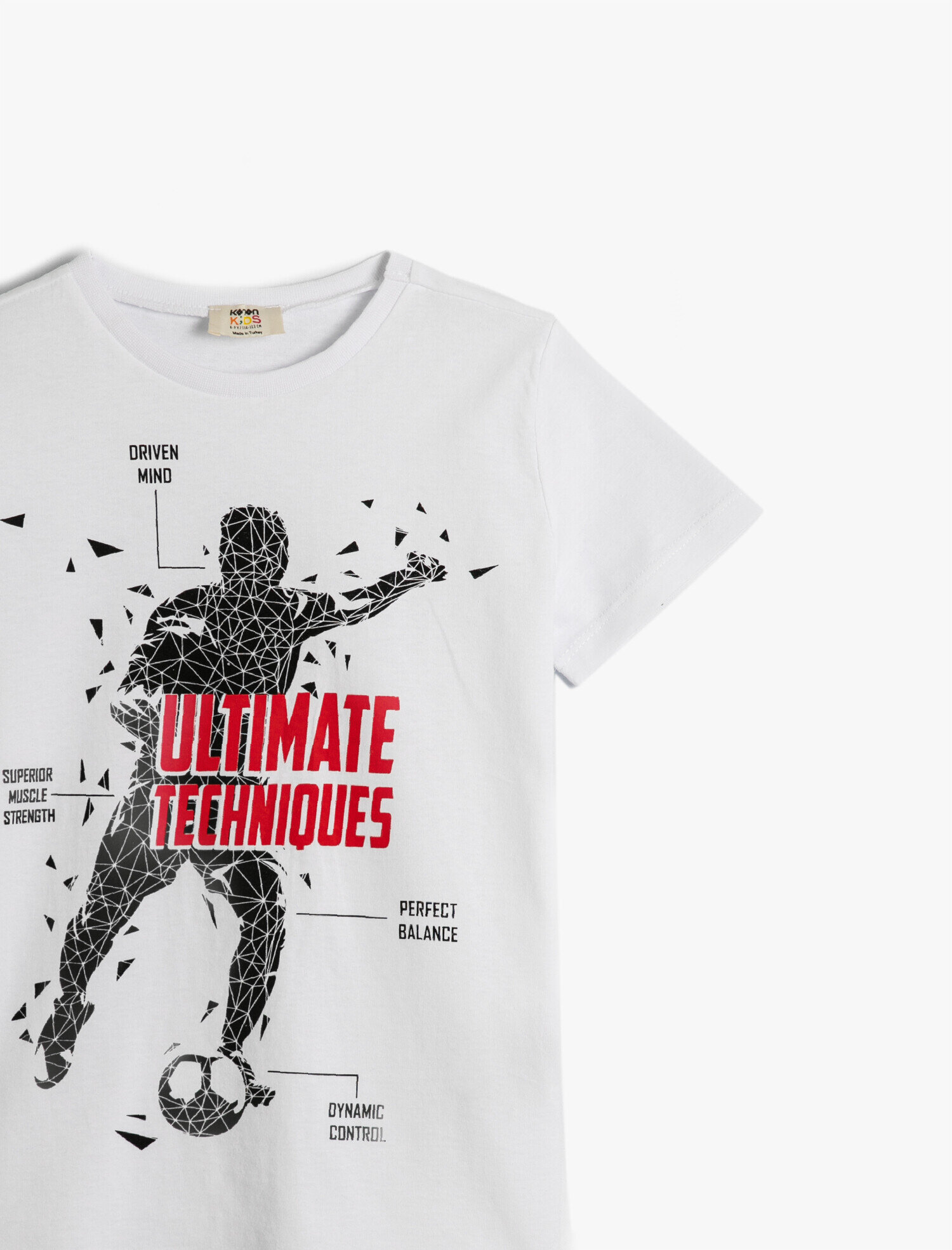  Erkek Çocuk Futbol Baskılı Kısa Kollu Tişört Pamuklu