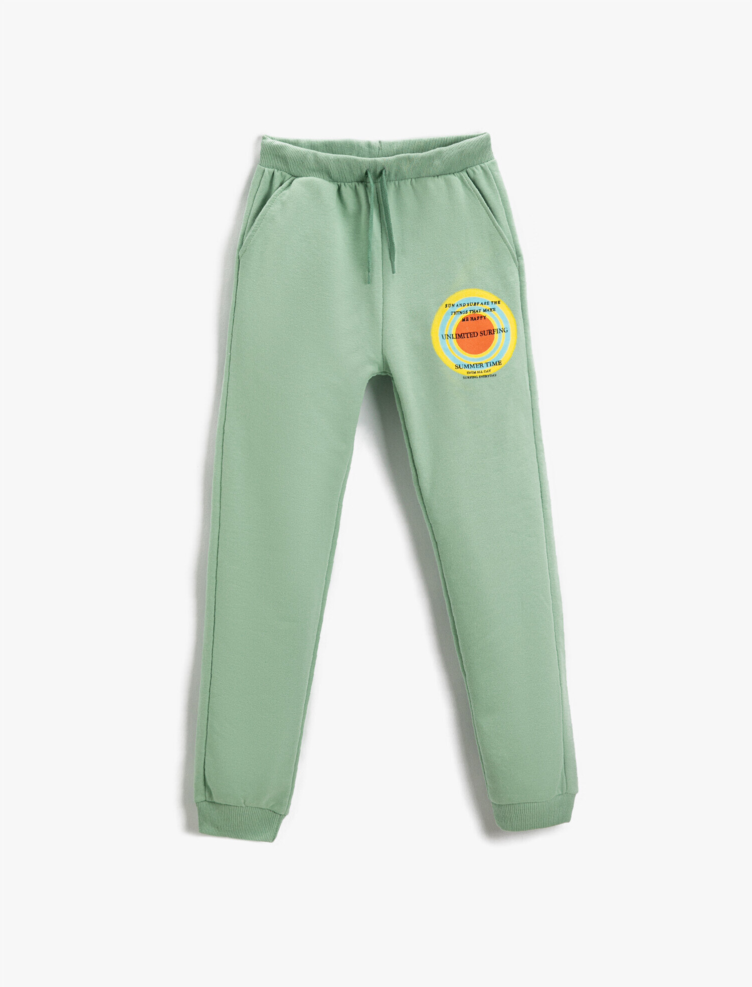  Erkek Çocuk Baskılı Jogger Eşofman Altı Beli Bağcıklı Cepli