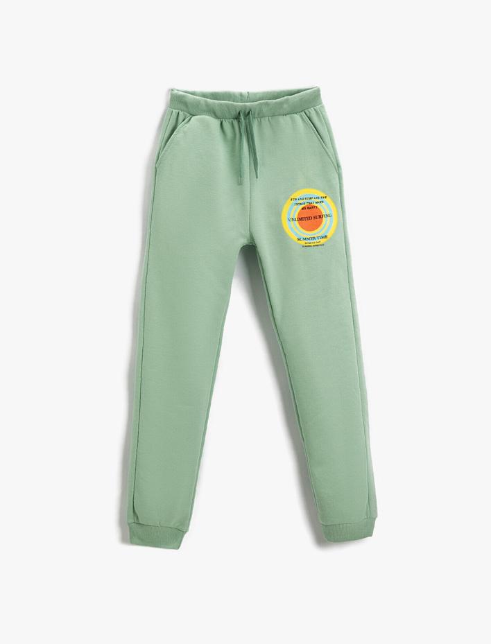 Erkek Çocuk Baskılı Jogger Eşofman Altı Beli Bağcıklı Cepli