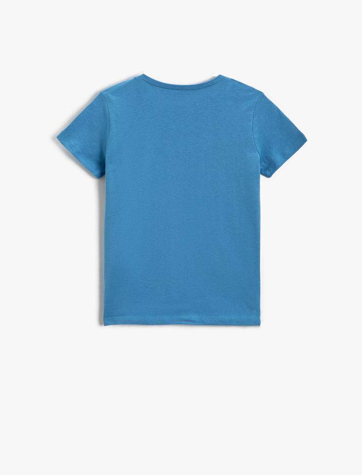 Erkek Çocuk Astronot Baskılı Kısa Kollu Tişört Pamuklu