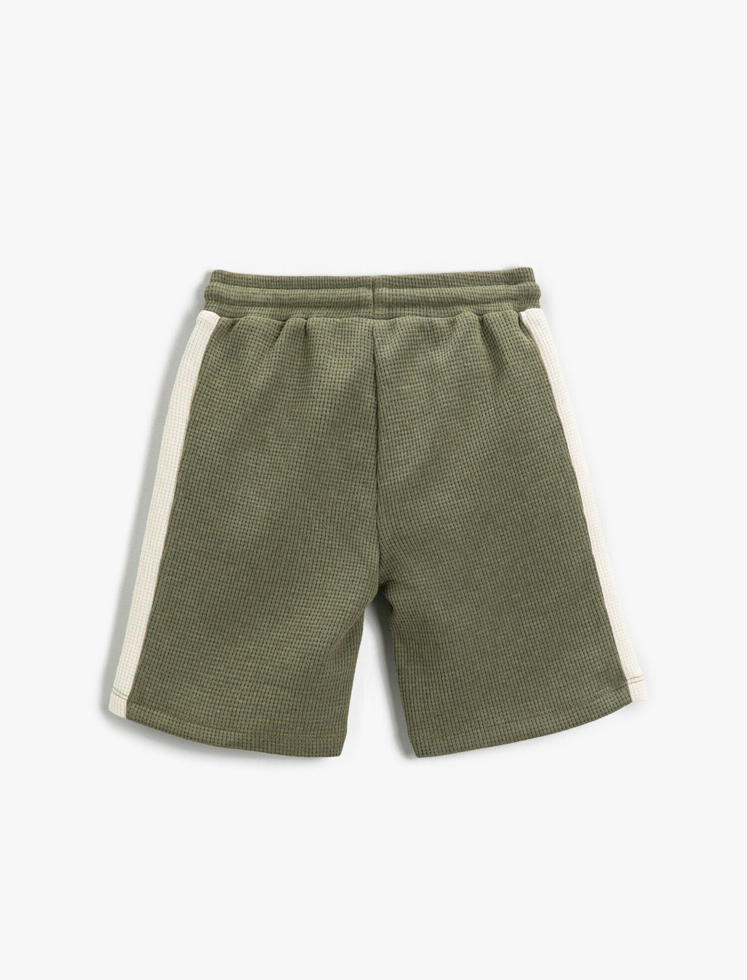  Erkek Çocuk Dokulu Renk Bloklu Şort Beli Bağcıklı