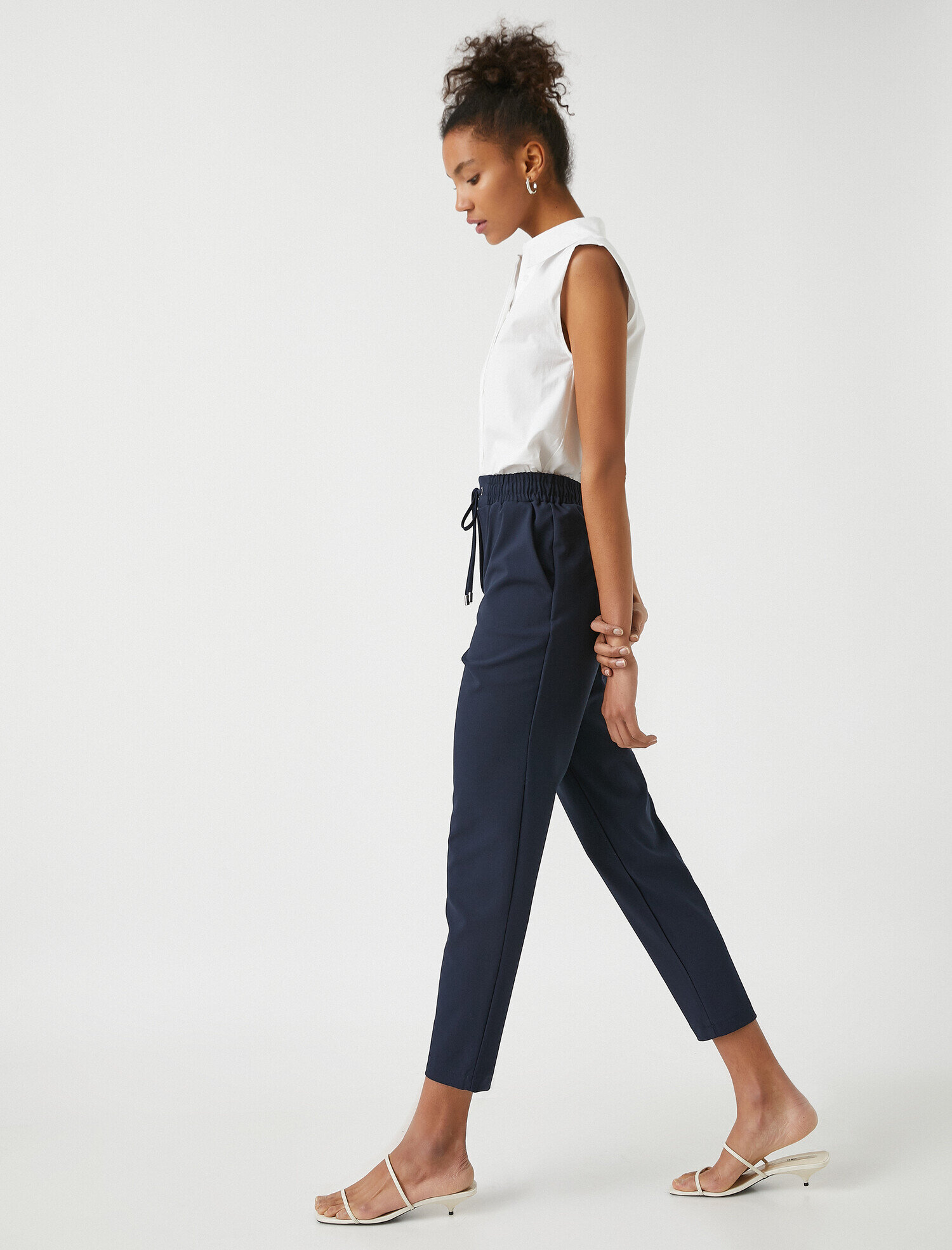   Beli Bağlamalı Yüksek Bel Pantolon