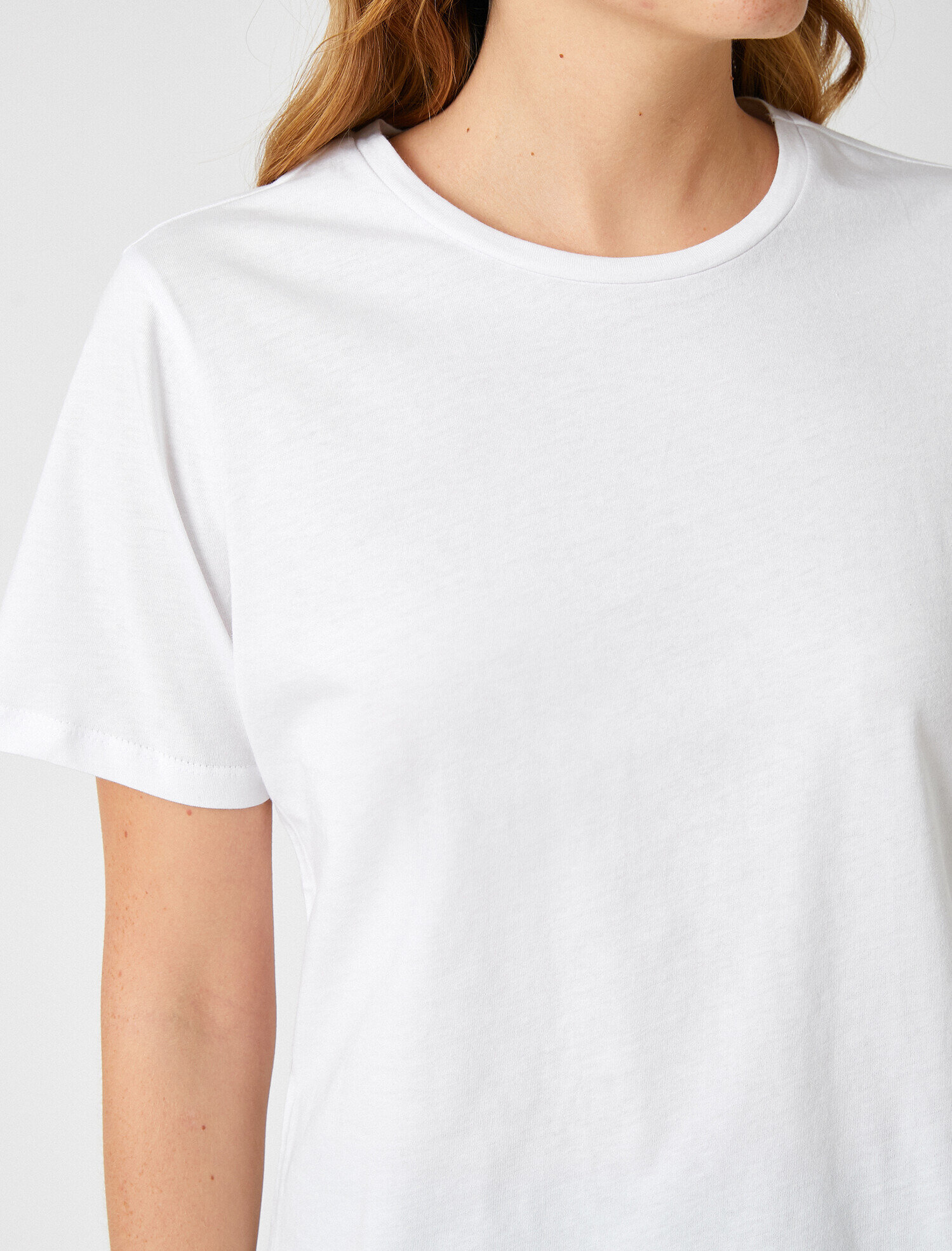   Bisiklet Yaka Kısa Kollu Pamuklu Basic Tişört