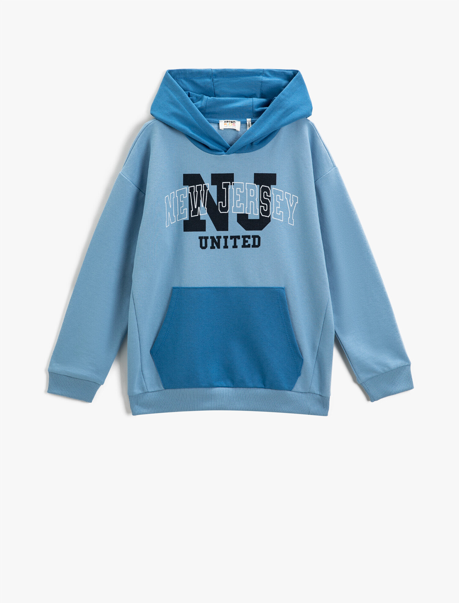  Erkek Çocuk Baskılı Kanguru Cepli Kapüşonlu Sweatshirt