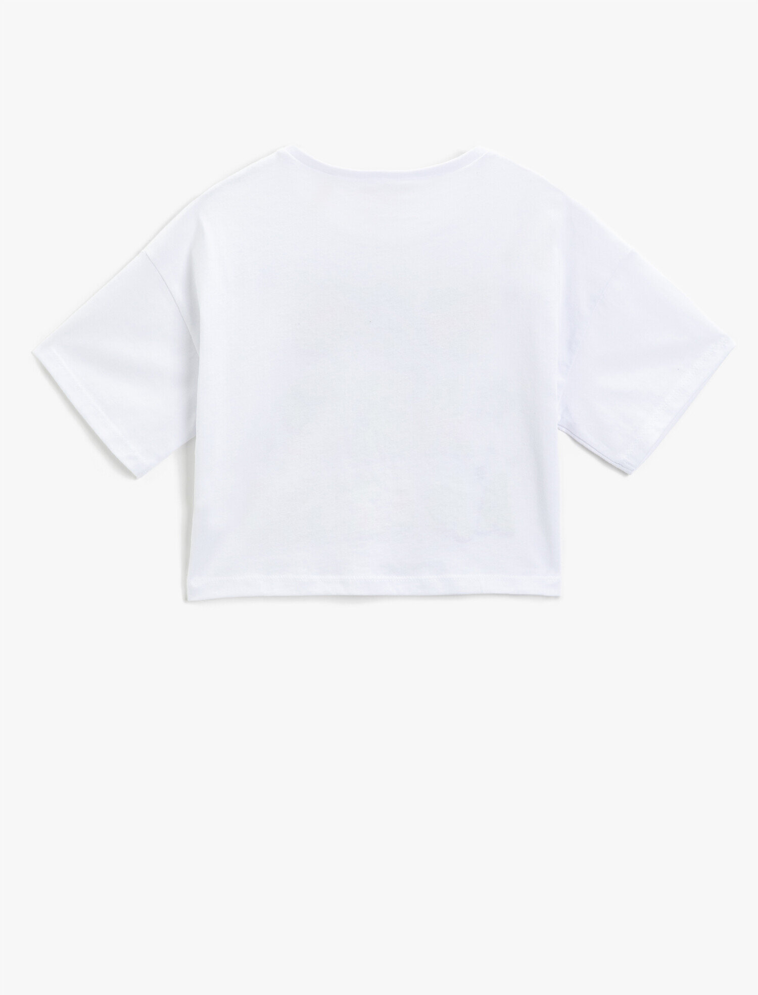  Kız Çocuk Slogan Baskılı Kısa Kollu Tişört Pamuklu