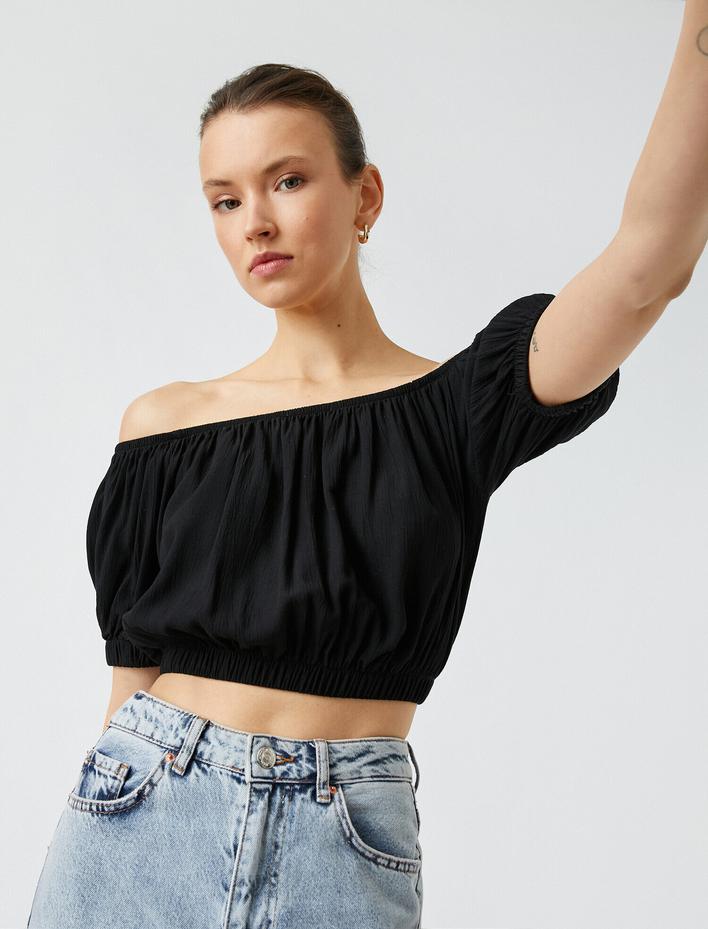  Kısa Kollu Crop Bluz