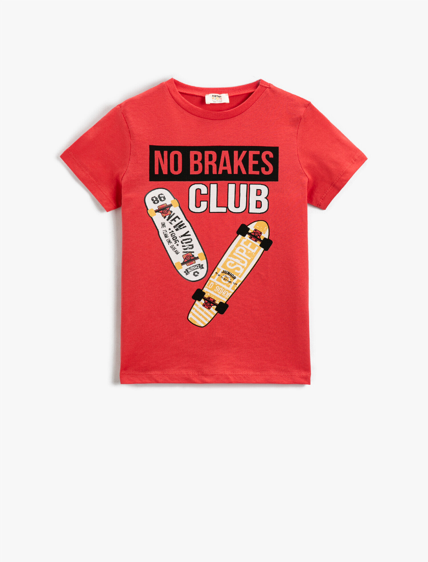  Erkek Çocuk Kay Kay Baskılı Kısa Kollu Tişört Pamuklu