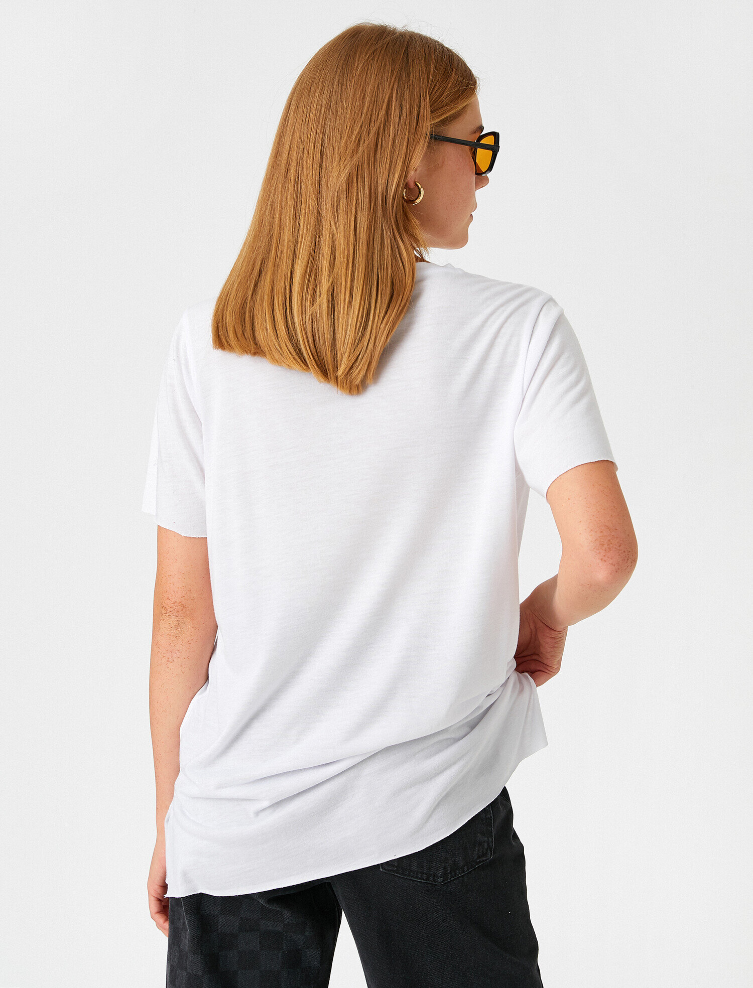   Bisiklet Yaka Kısa Kollu Baskılı Tişört