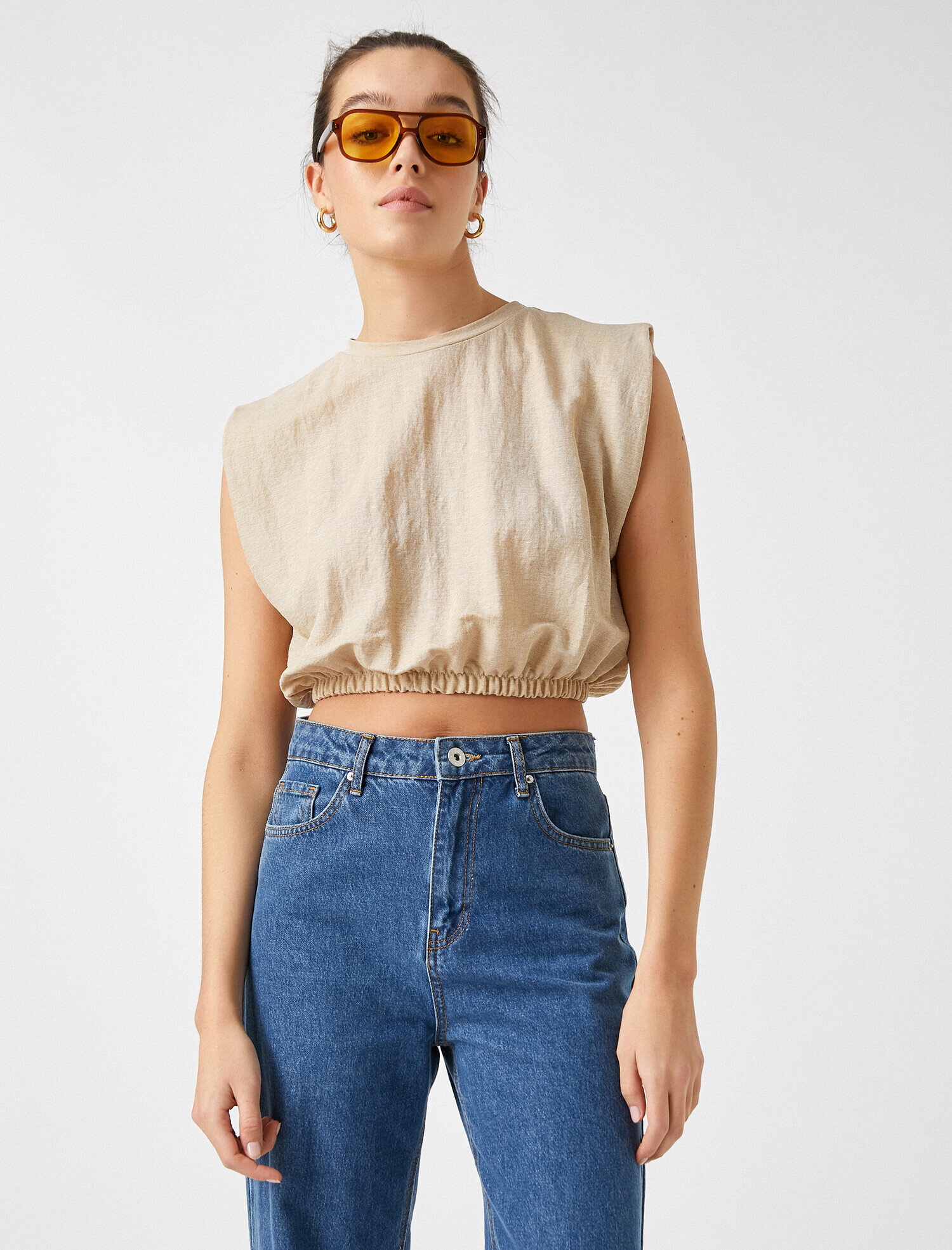   Beli Lastikli Crop Tişört