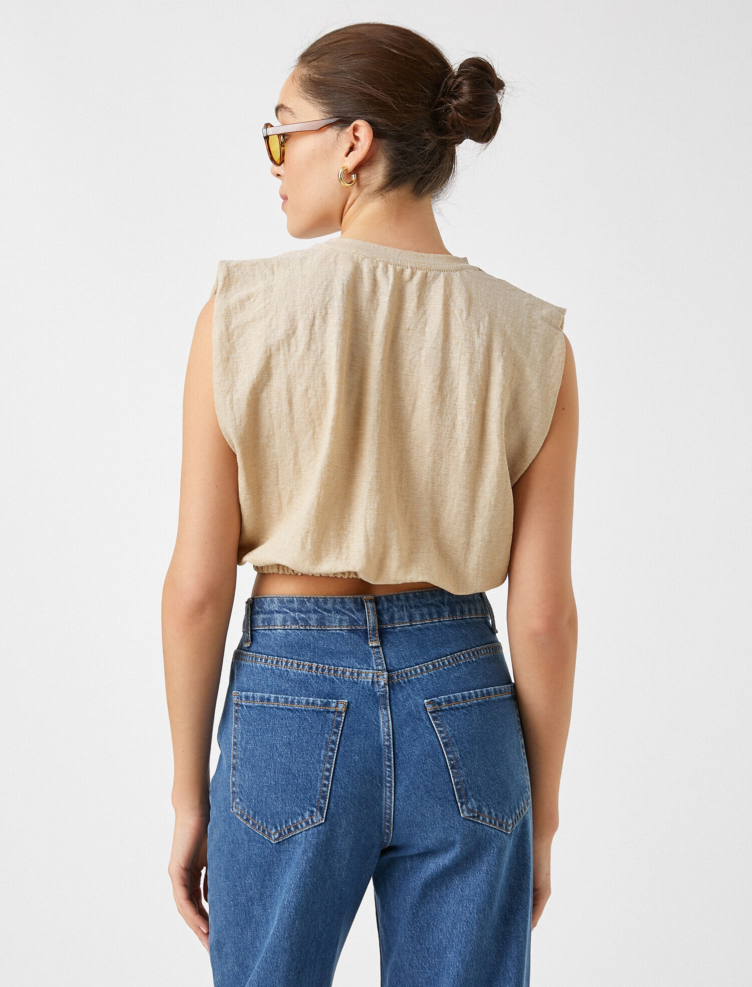   Beli Lastikli Crop Tişört