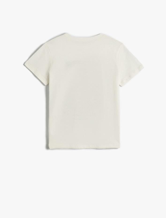 Erkek Çocuk Dinozor Baskılı Kısa Kollu Tişört Pamuklu