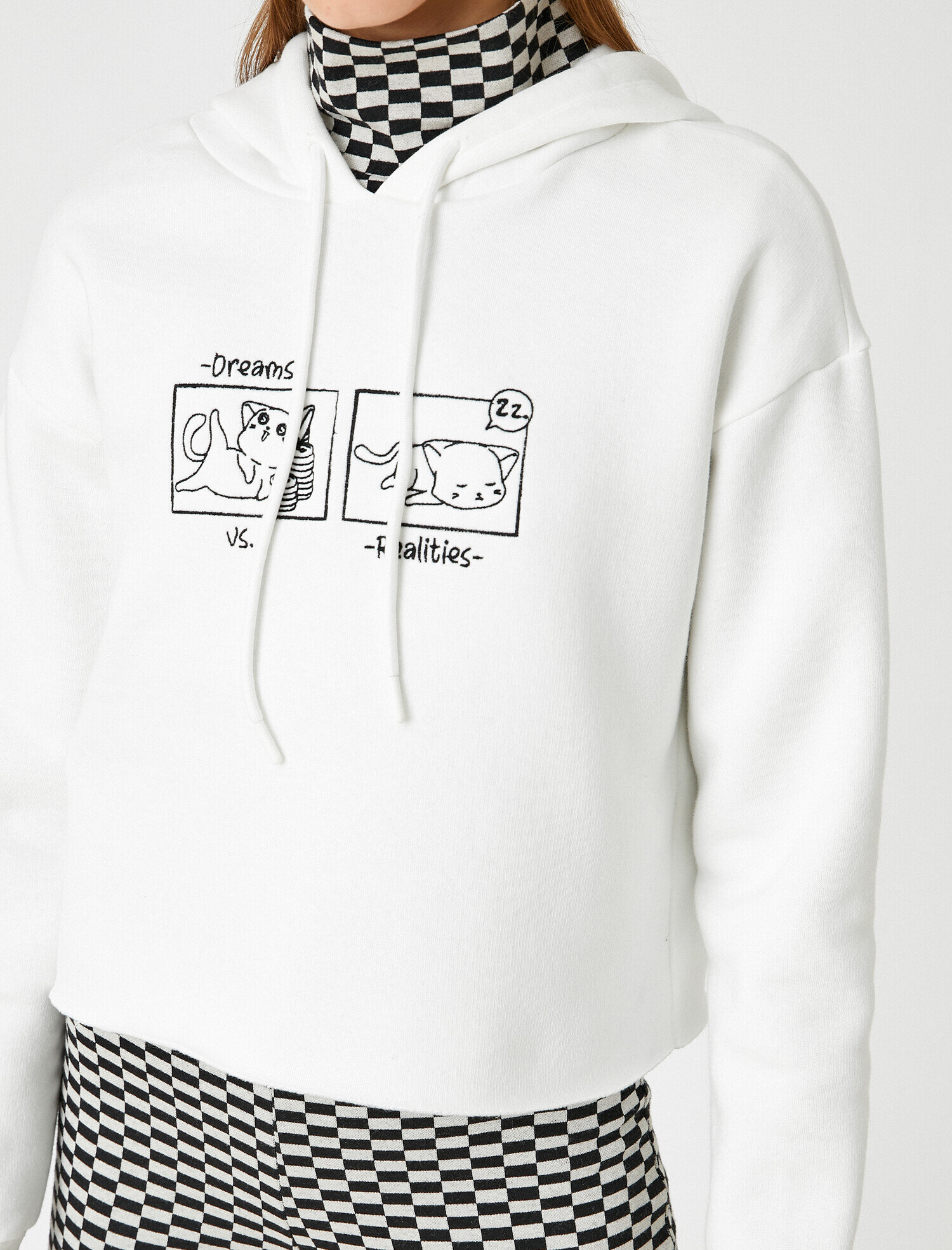   Kapüşonlu Baskılı Sweatshirt