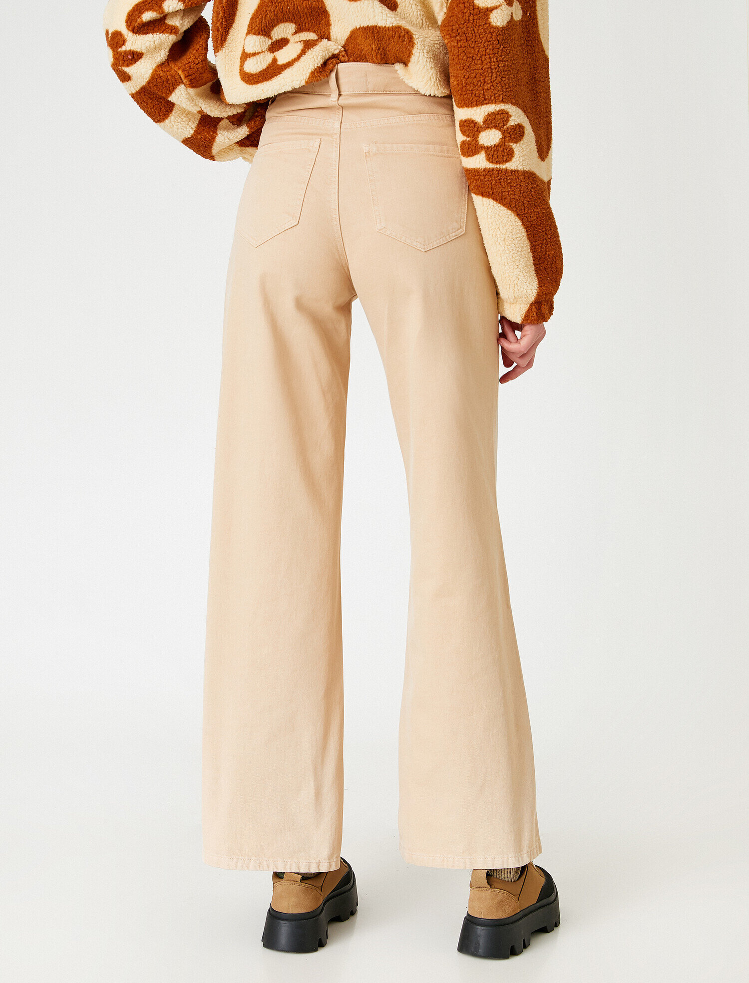   Yüksek Bel Bol Paça Kot Pantolon - Straight  Jean