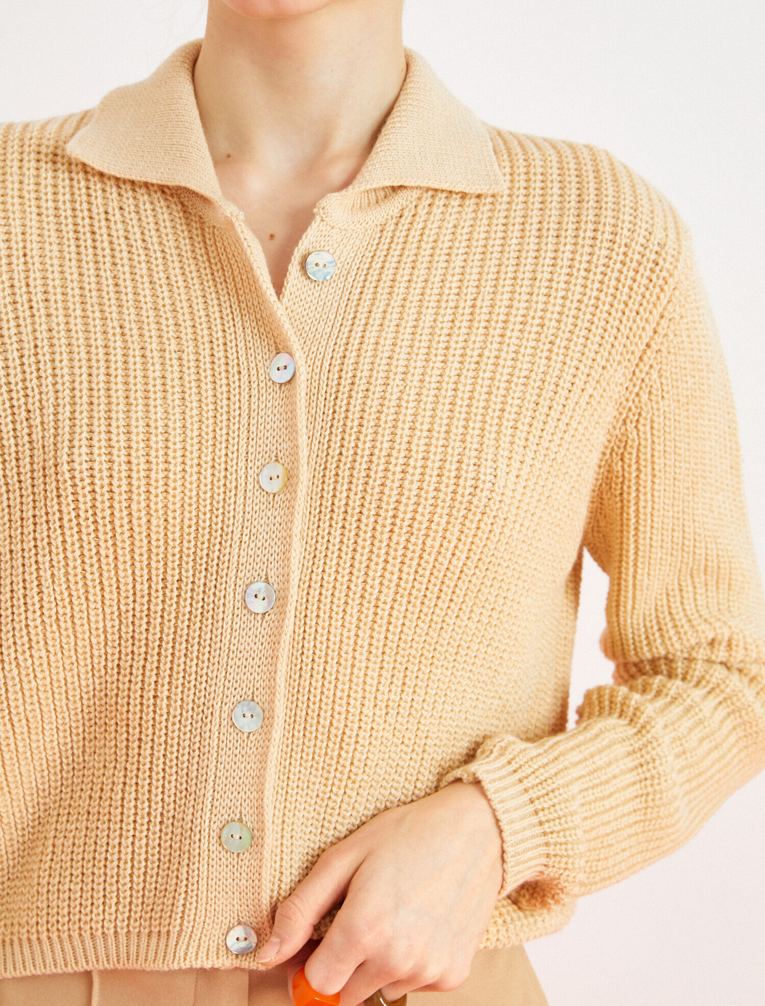   Düğmeli Triko Hırka