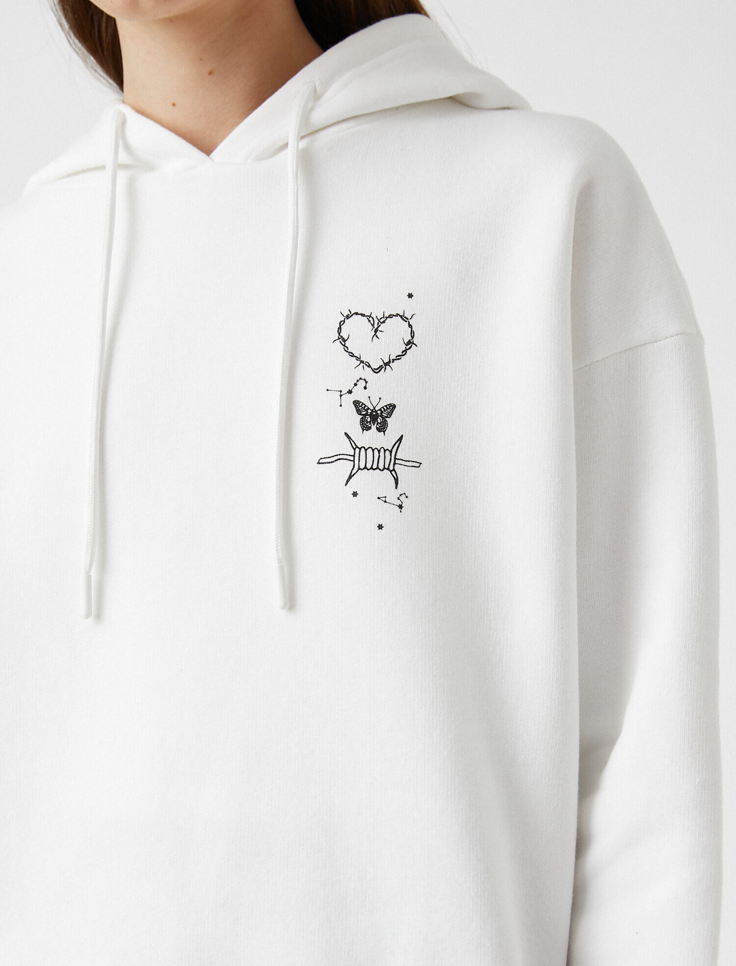   Kapüşonlu Baskılı Sweatshirt