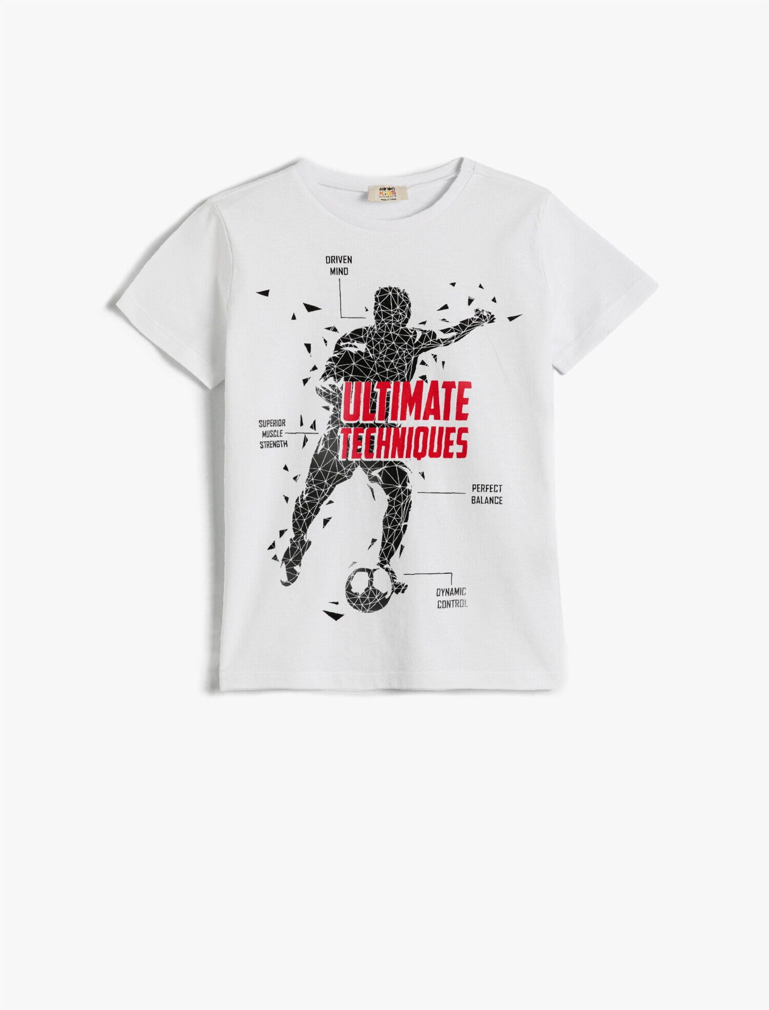  Erkek Çocuk Futbol Baskılı Kısa Kollu Tişört Pamuklu